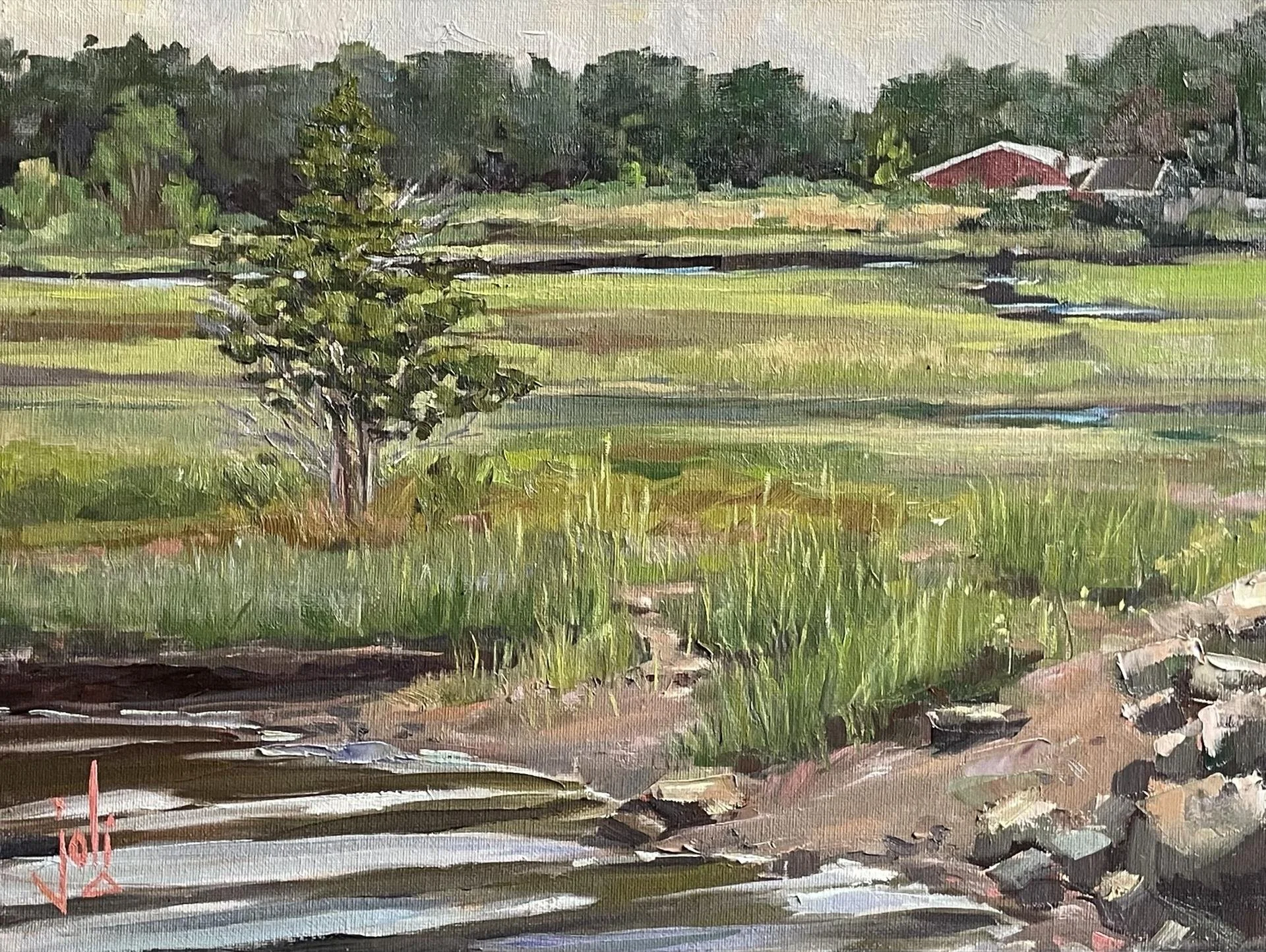   Joli Ayn Wood ,  Eye of the Tiger  Oil on Hard Canvas Panel, 12 × 16 in. $1,100 