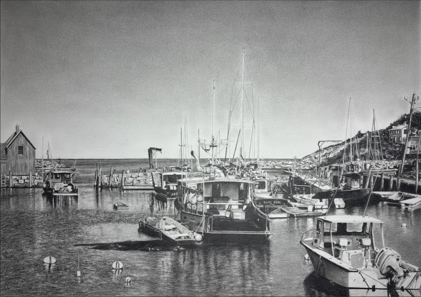   DJ Kolodziej Stawasz ,  Tranquility  Pencil on Paper, 28 × 36 in. $2,300 