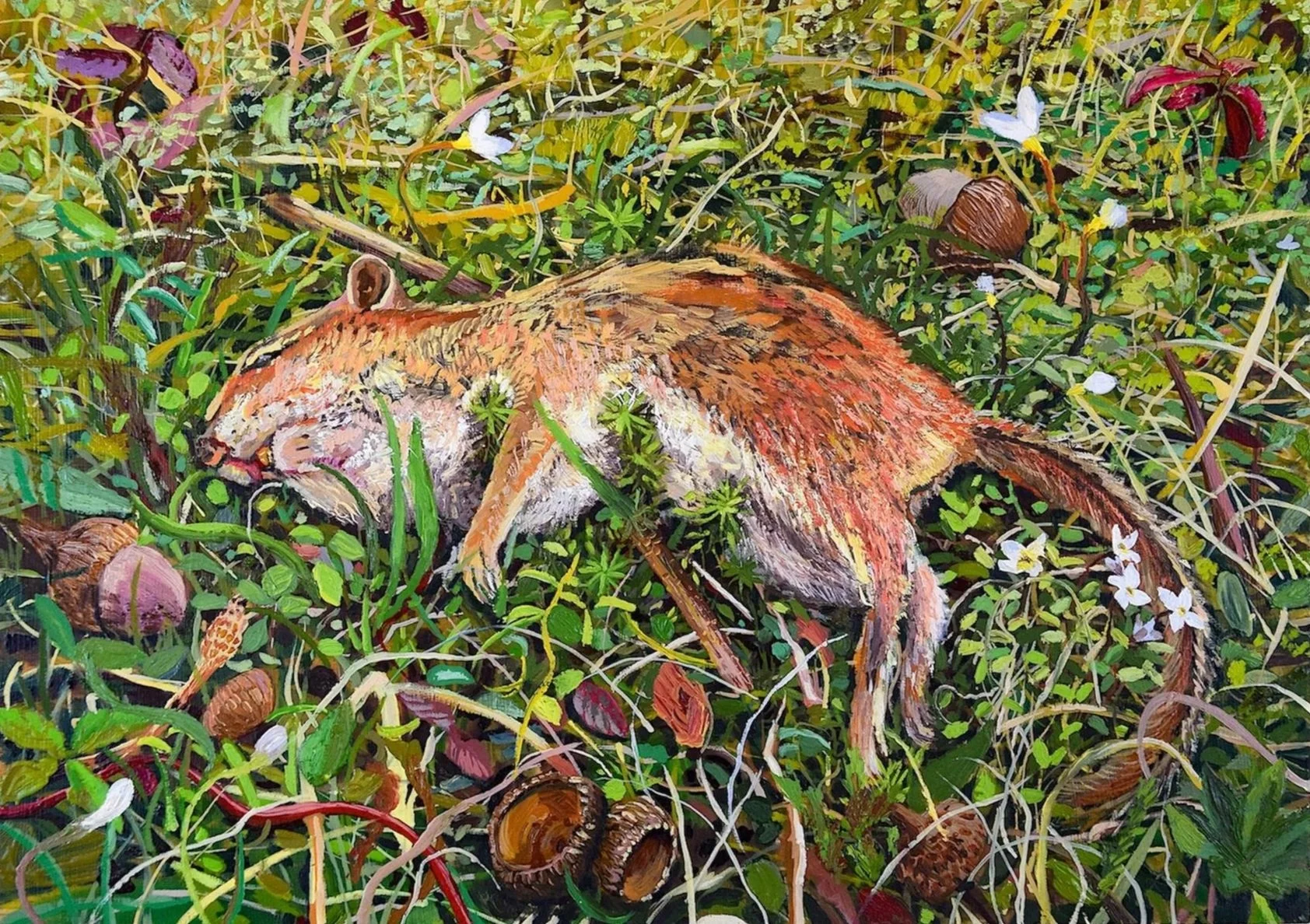   Emily Wilker ,  Crimes of the Heart  Oil on Wood Panel, 9.5 × 13.5 in. $1,800 
