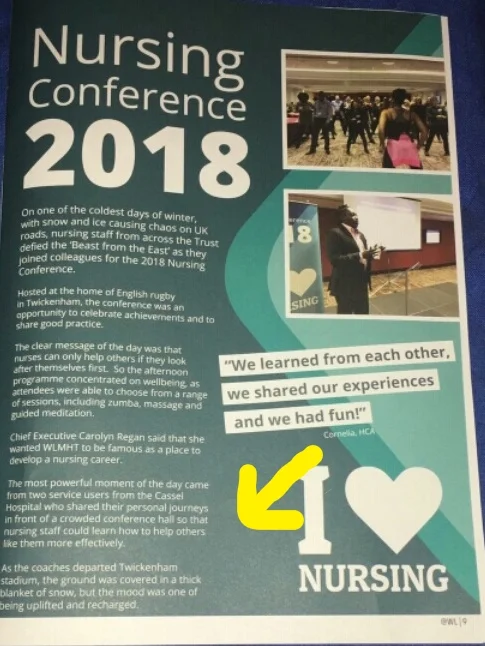 Feedback from my article “Life in a Therapeutic Community” that I read at the 2018 WLMHT Nursing Conference - check out the penultimate paragraph.