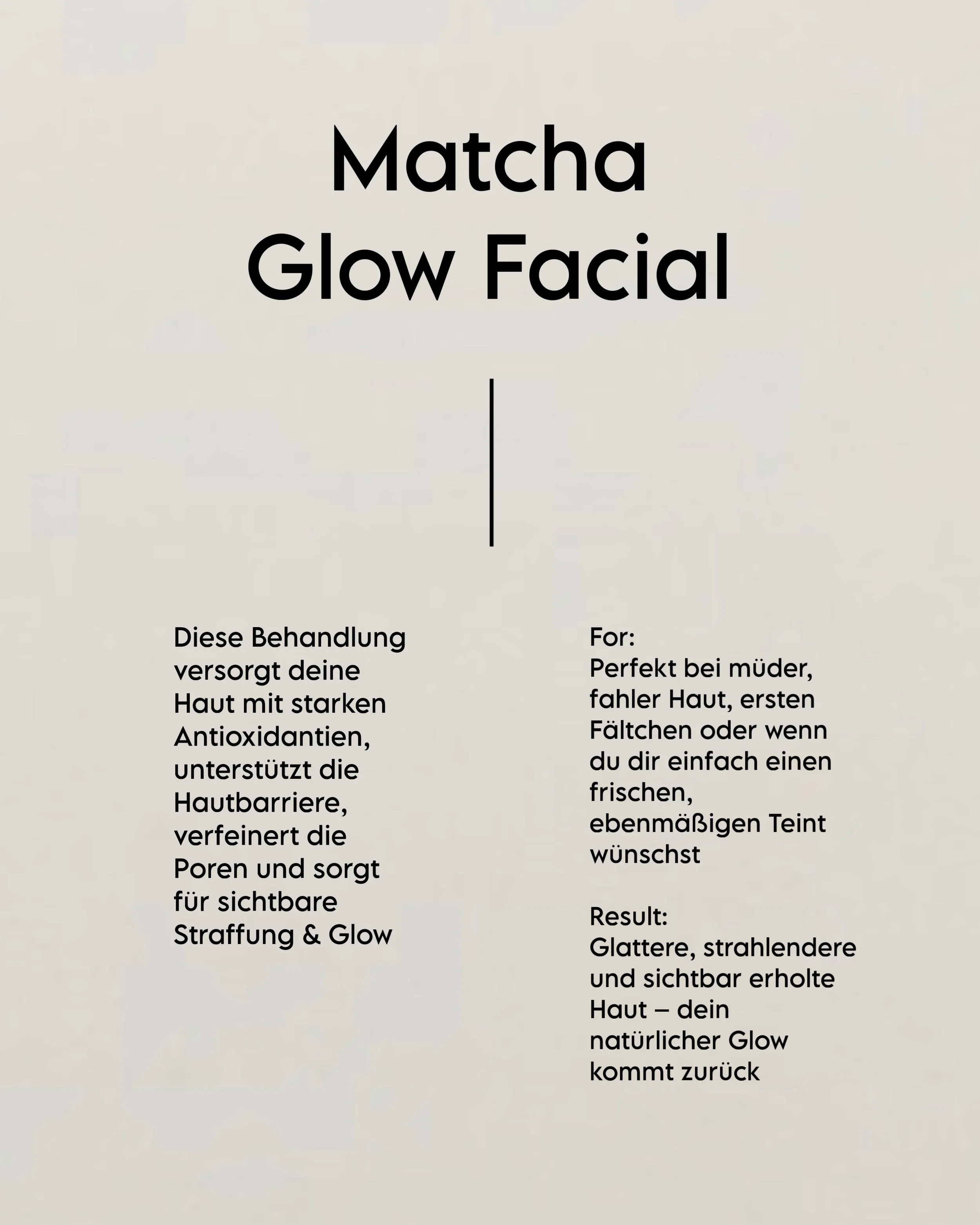 Matcha Glow Facial Gesichtsbehandlung Hamburg bei Elena Antonova Skin Health – strahlende Haut und intensiver Glow Effekt.