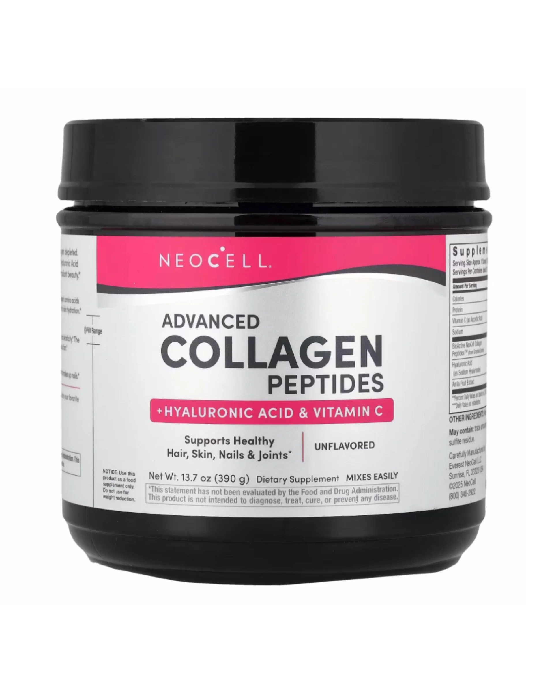 NeoCell Collagen Peptides mit Vitamin C – Kollagen für straffe Haut, weniger Falten und verbesserte Elastizität – unterstützt Anti-Aging und Hautregeneration