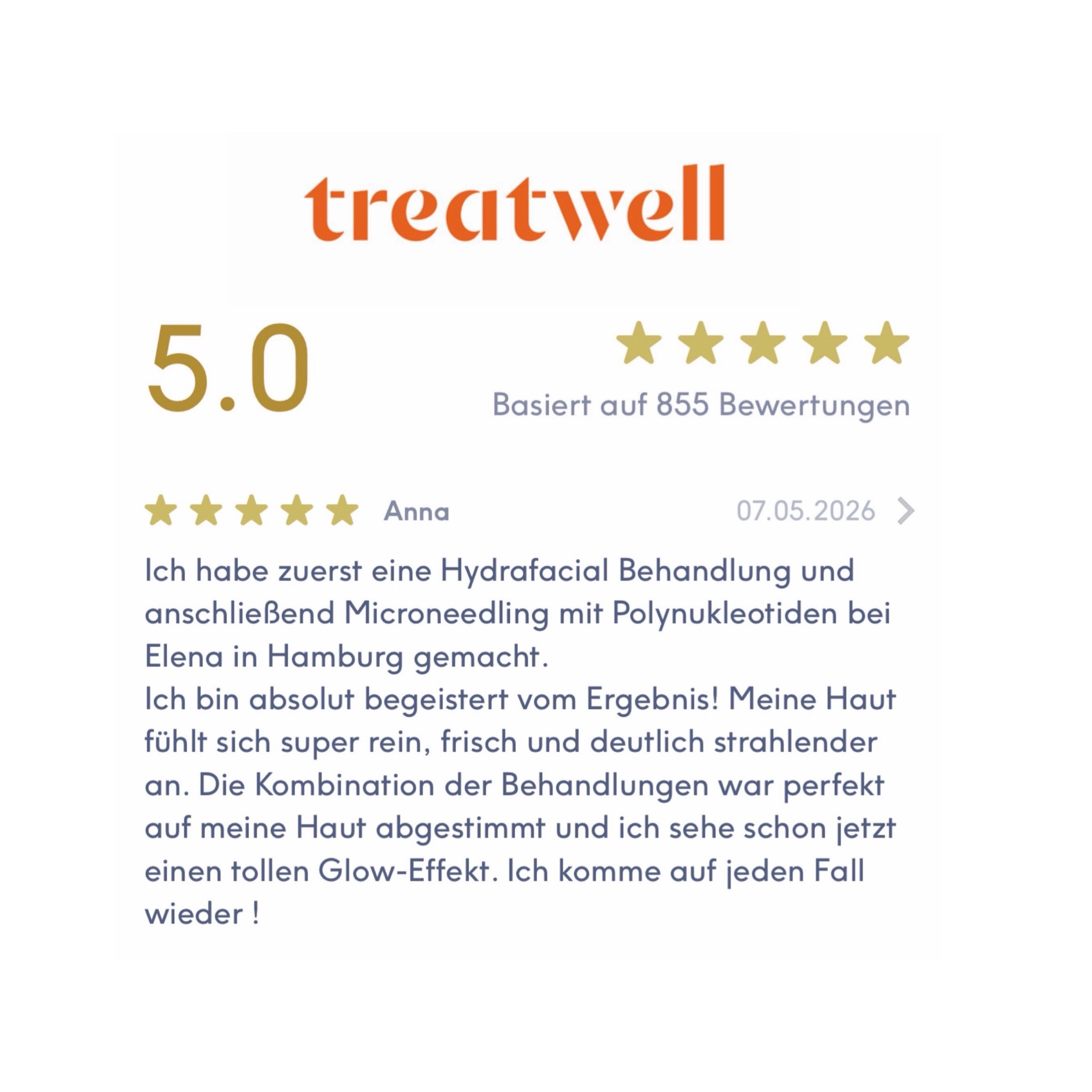 Anna – 5★ Hydrafacial &amp; Microneedling Ergebnis
