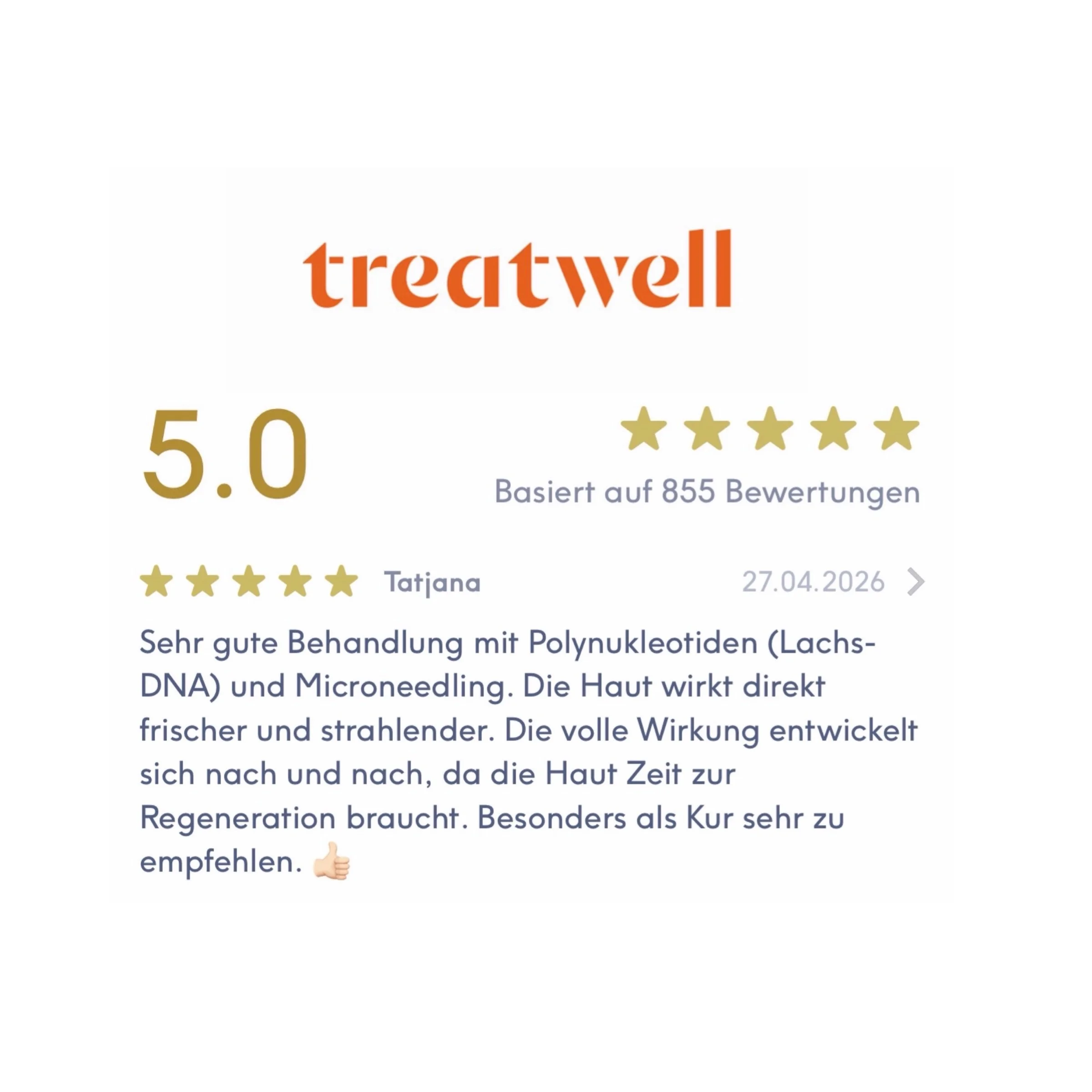 Tatjana – 5★ Microneedling &amp; Polynukleotide Ergebnis