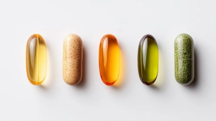 Supplements für strahlende Sommerhaut mit Vitamin C, Omega-3, Zink und Biotin für gesunde Haut und Glow