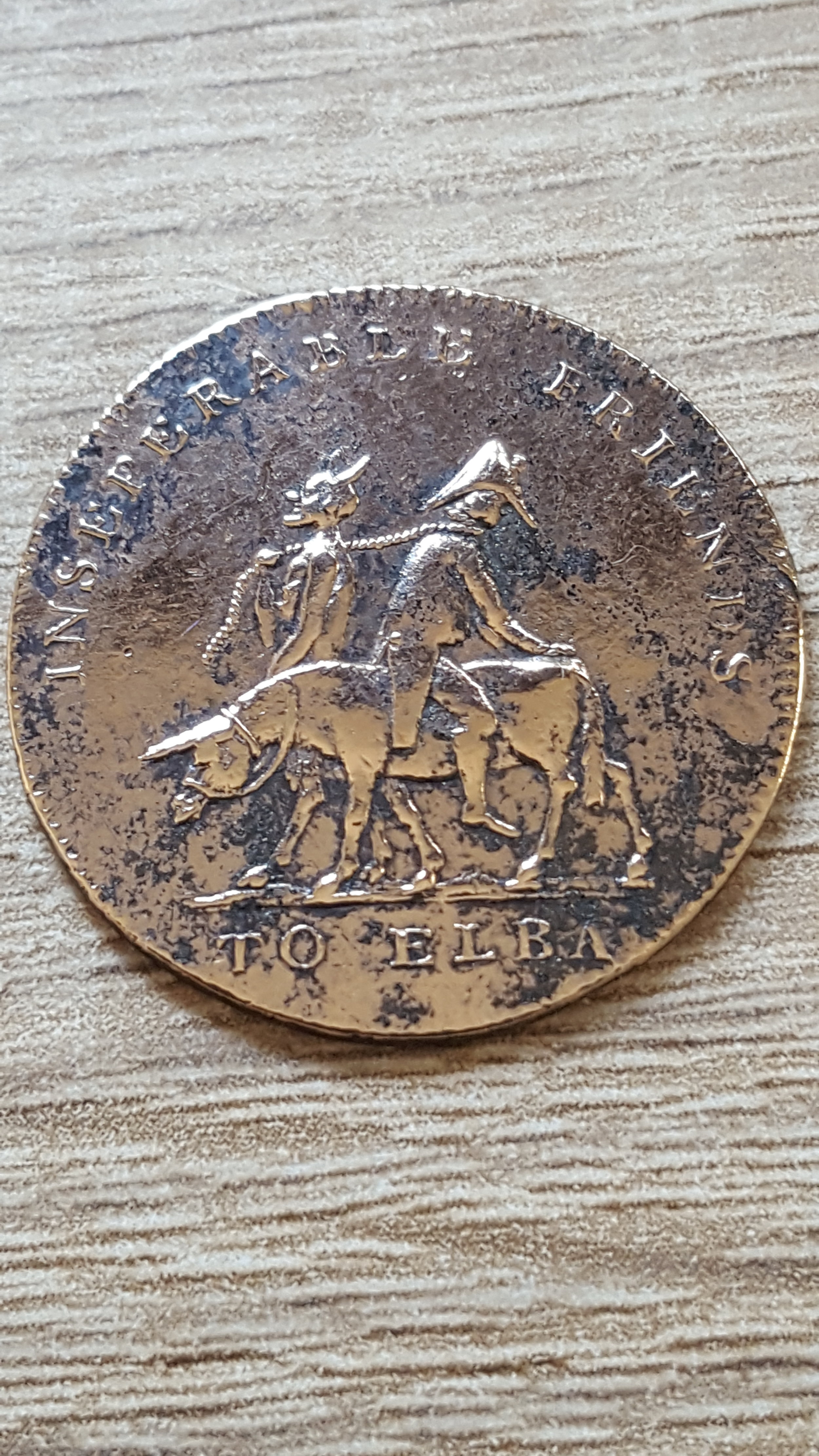 Napoleon To Elba Token / Medallion 1814. 