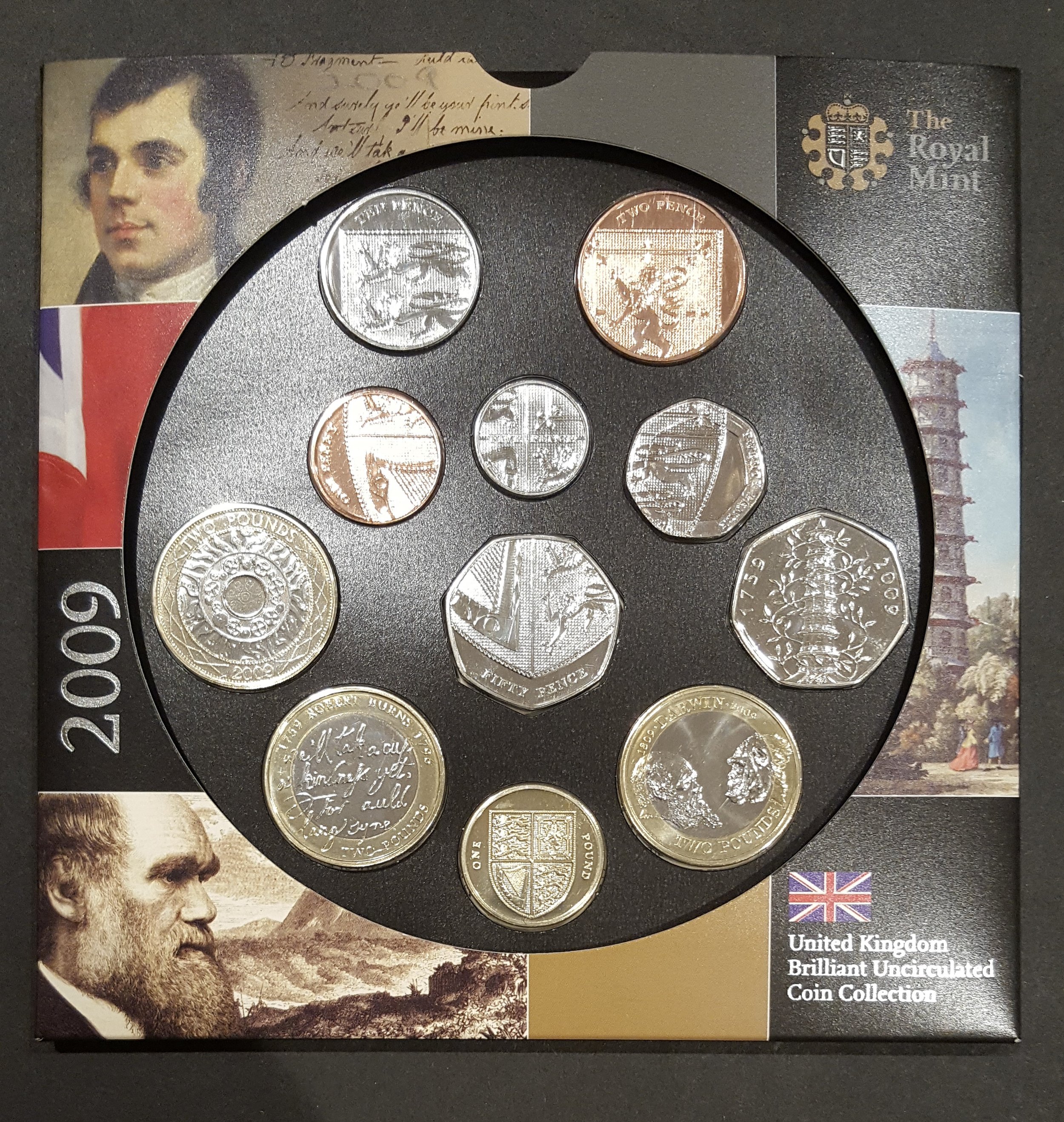 Royal Mint UK Brilliant Uncirculated Coin Set 2009 - Kew Gardens 50p.