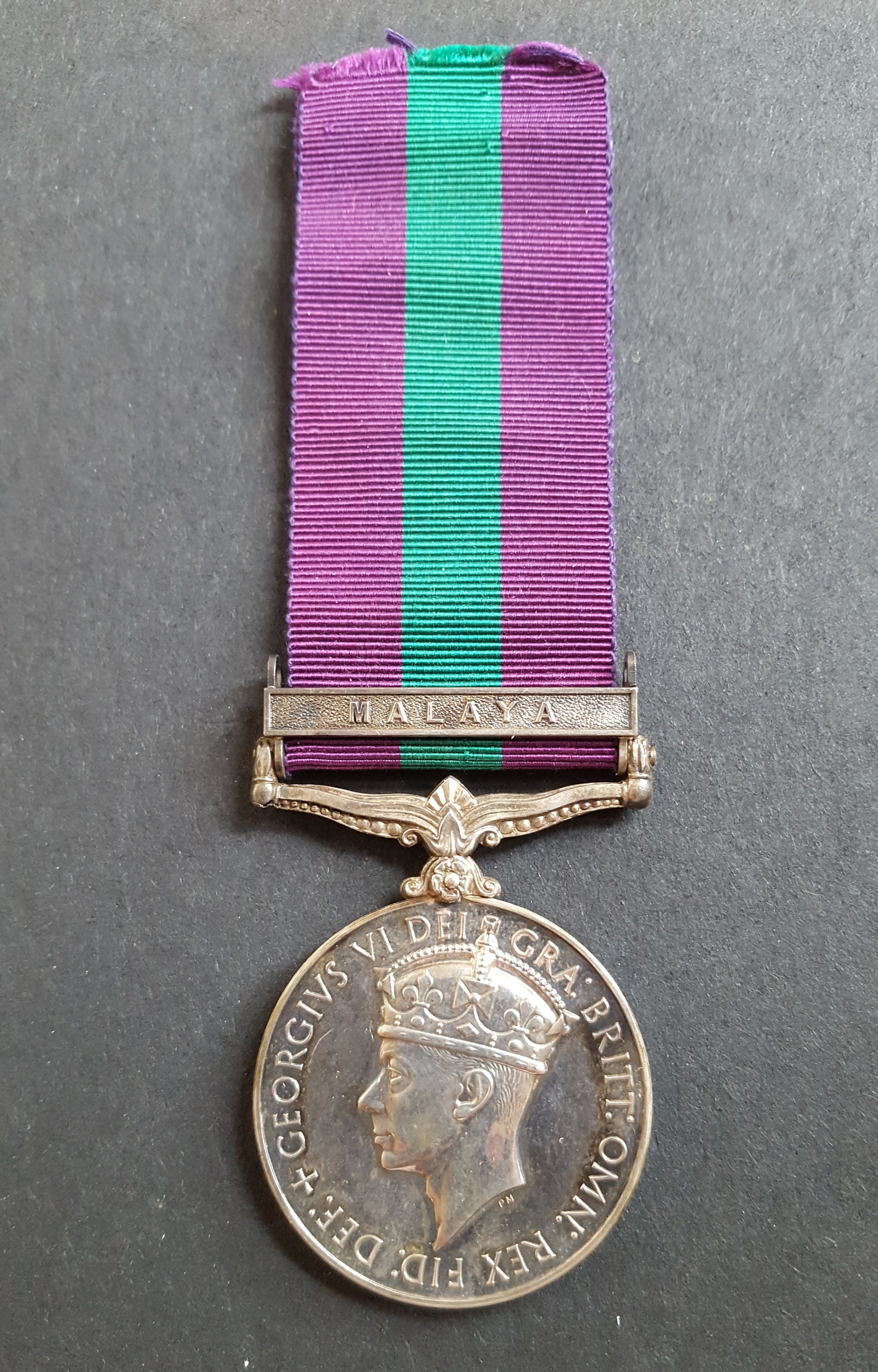 Full Size RAF George VI GSM with Malaya Clasp.