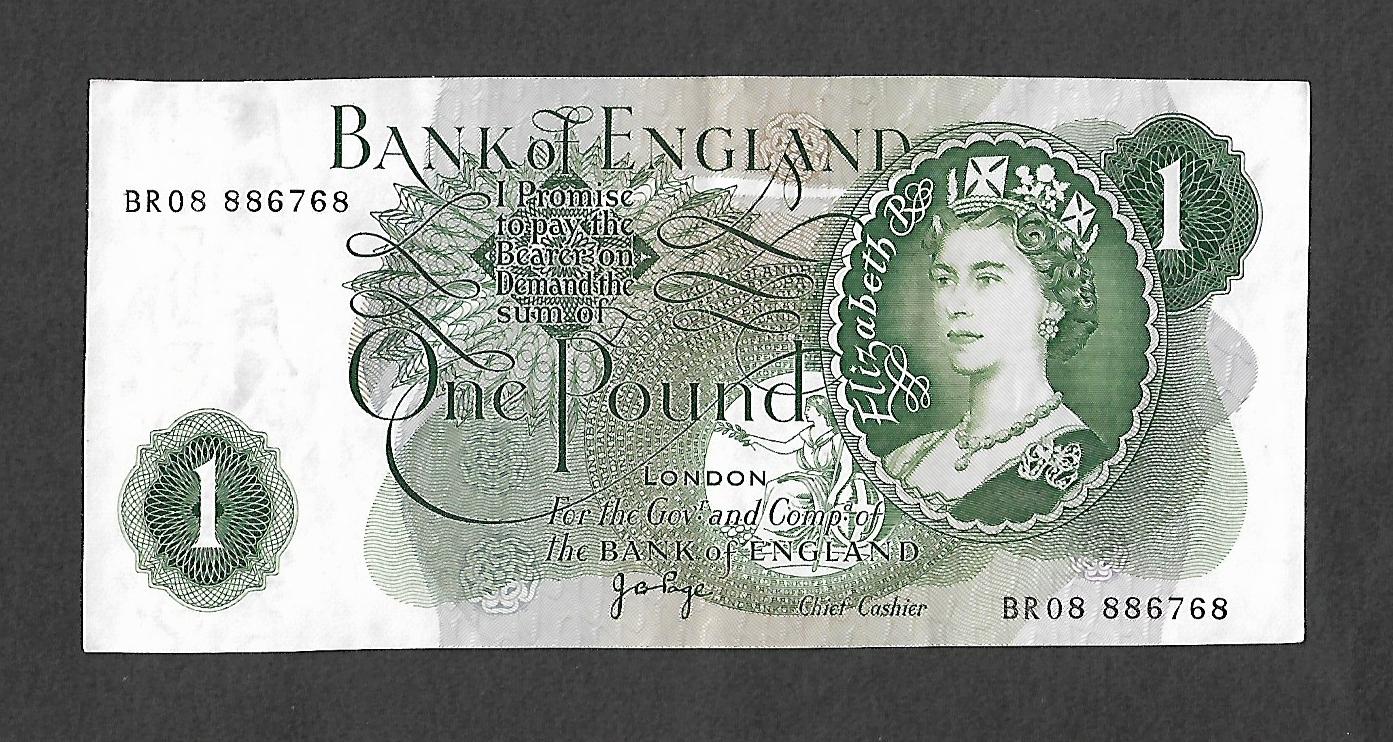 Queen Elizabeth II £1 Banknote Jo Page Chief Cashier.