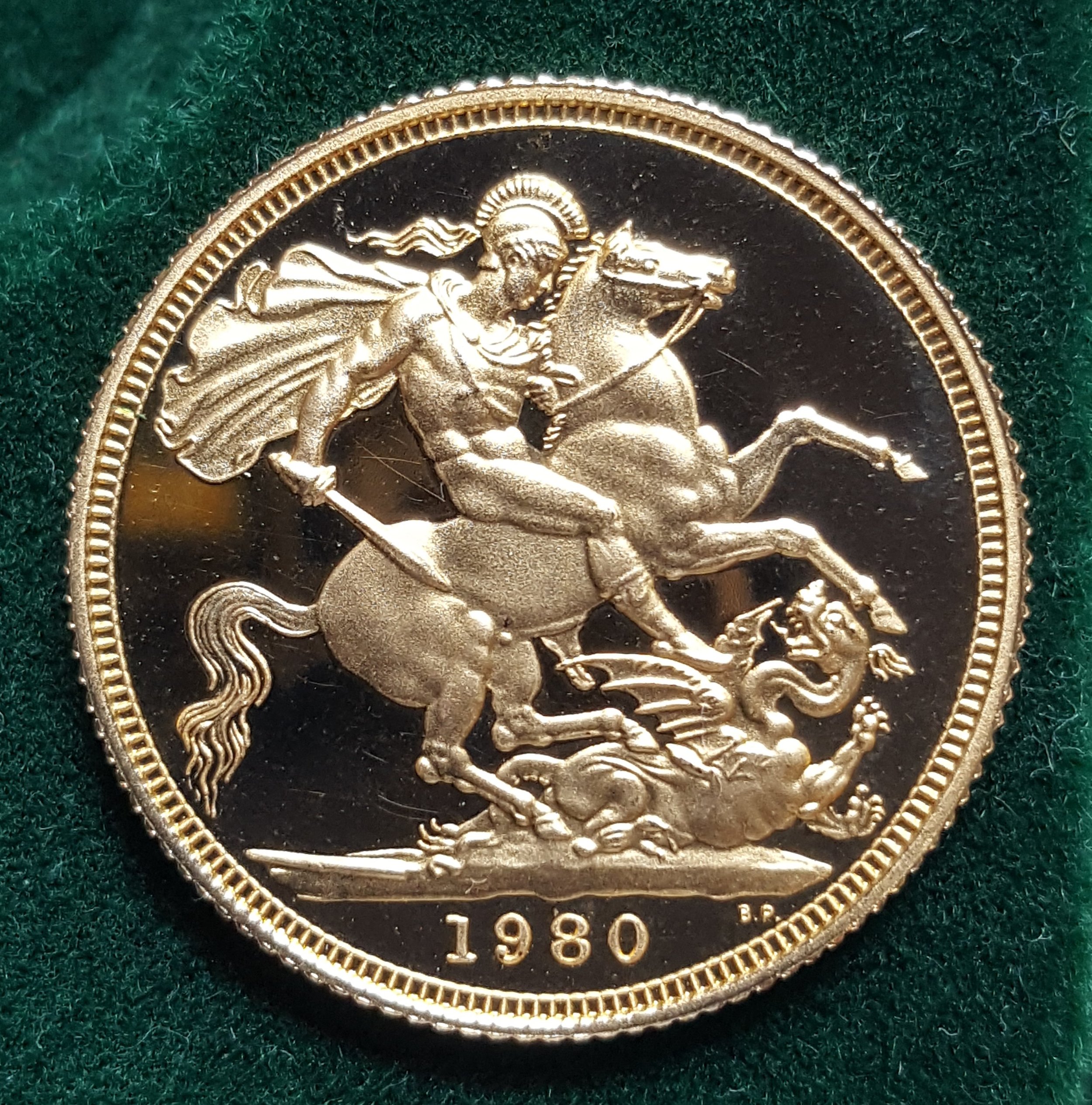 Queen Elizabeth II 1980 Proof Full Gold Sovereign.