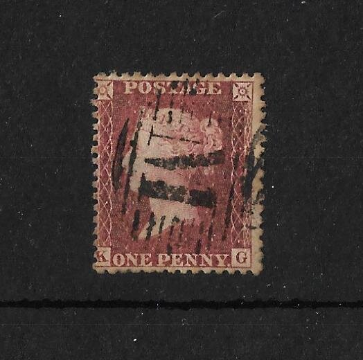 1857 Penny Red with Malta 'M' Obliteration.