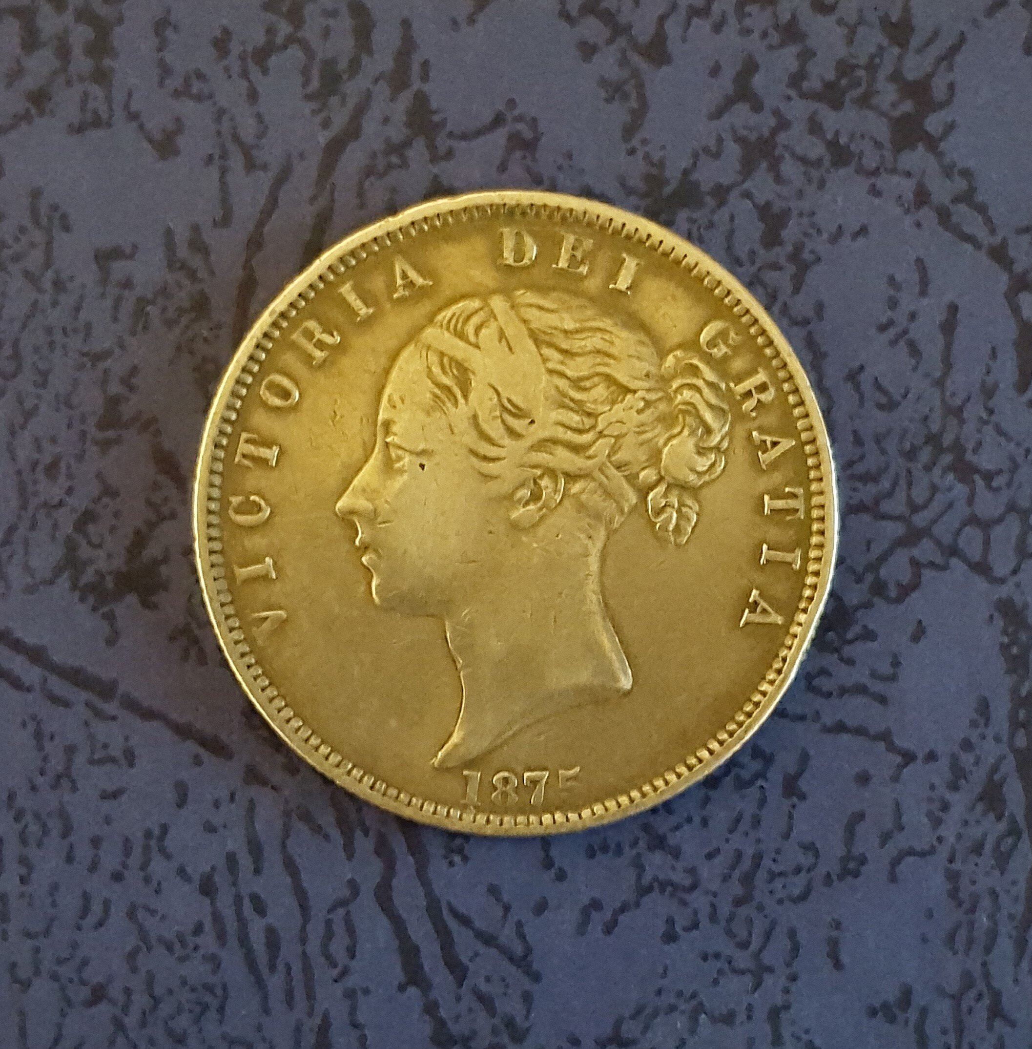 1875 Queen Victoria .925 Silver Half Crown.