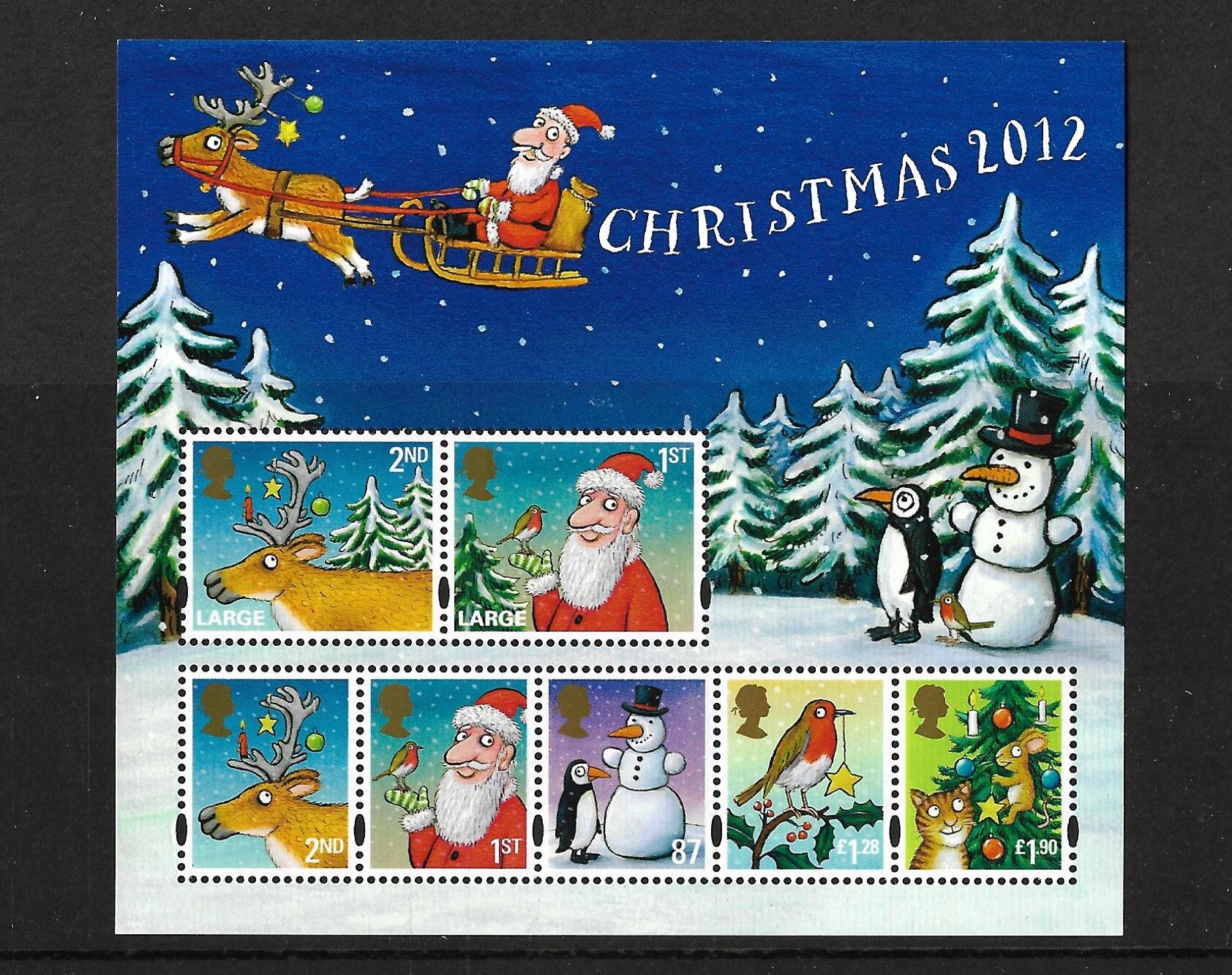 GB 2012 Christmas Mini Stamp Sheet.