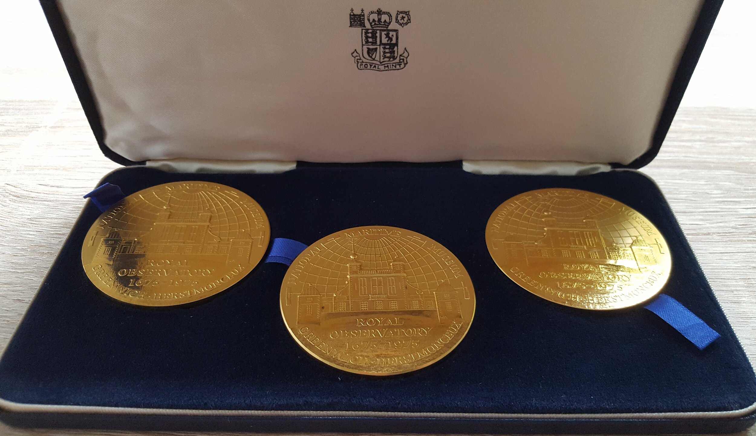 The Royal Mint Tercentenary of the Greenwich Observatory Gilt-Bronze Medals.