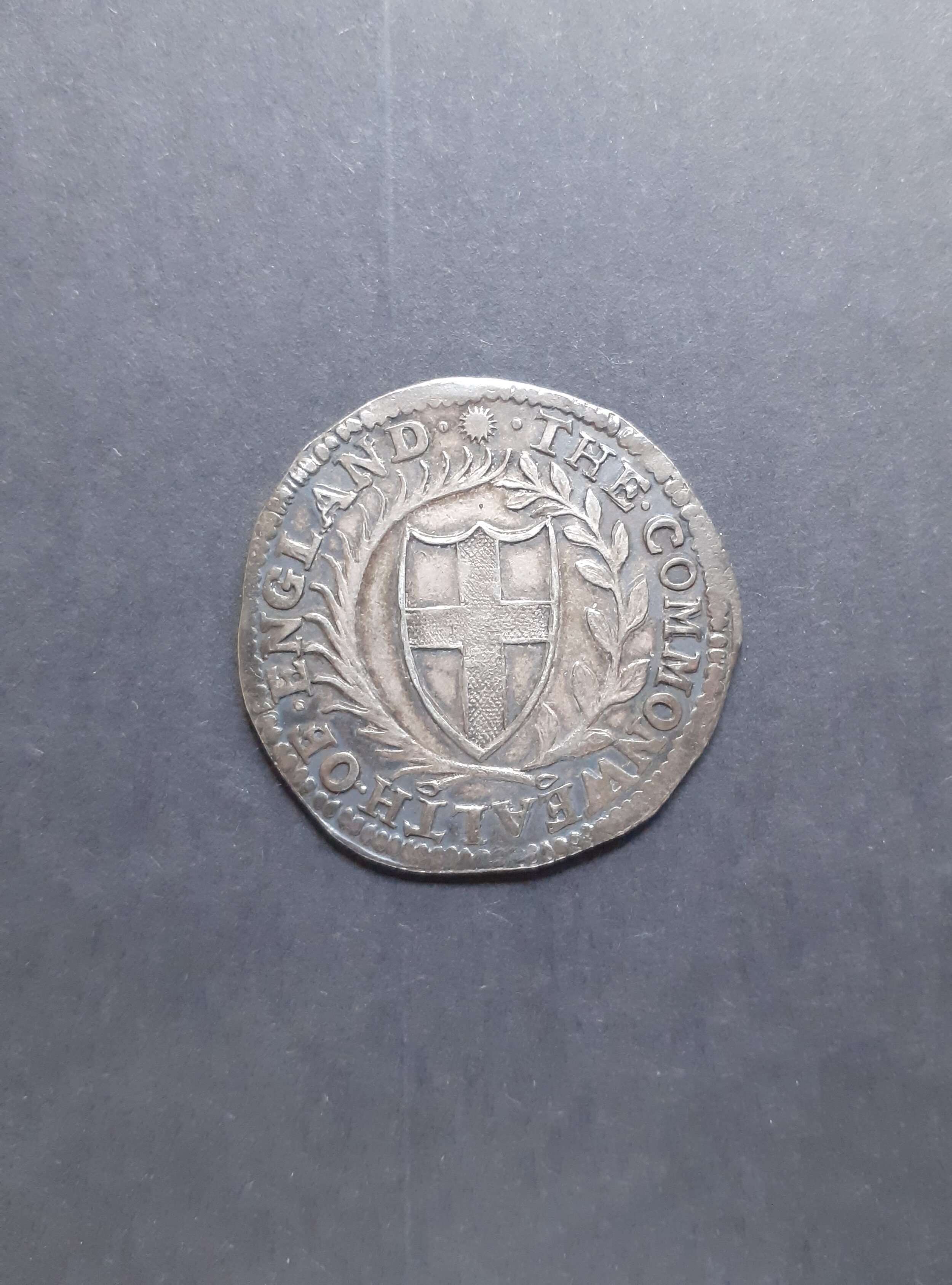 A 1652 Commonwealth silver half-crown. 