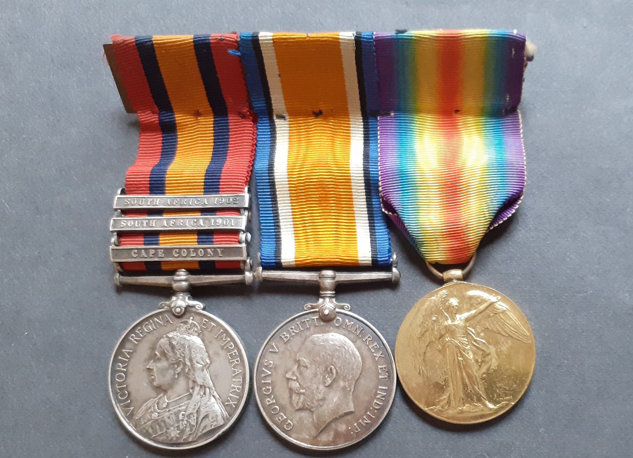 First World War Medal Pair with the Queens South Africa Medal.