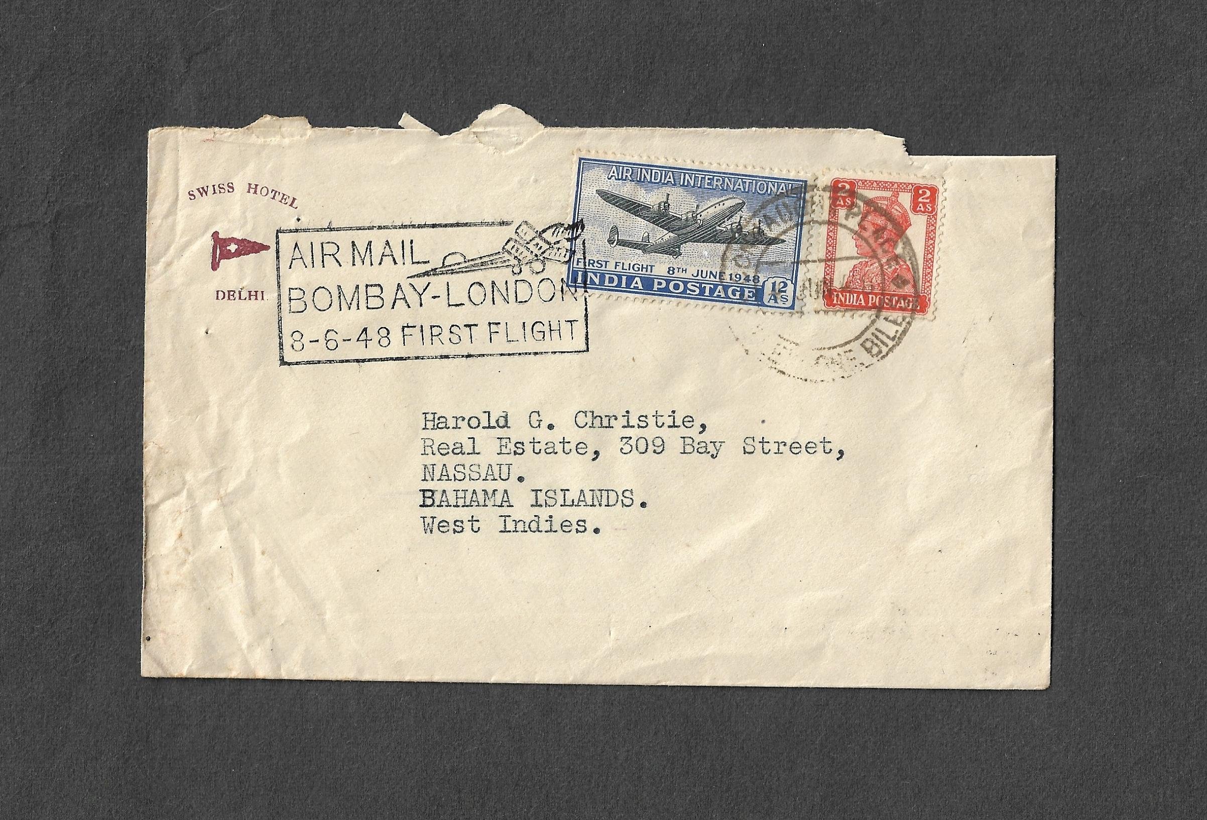 1948 Bombay to London First Flight India Cover