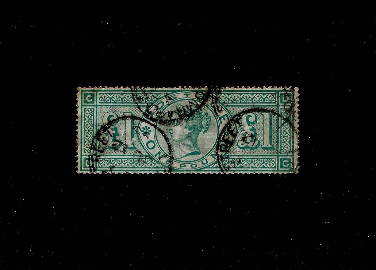 1887-92 Queen Victoria £1 Green Stamp SG212.