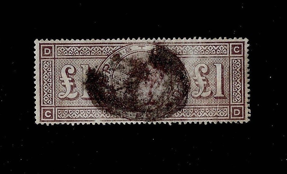 884 Queen Victoria One Pound Brown Stamp.