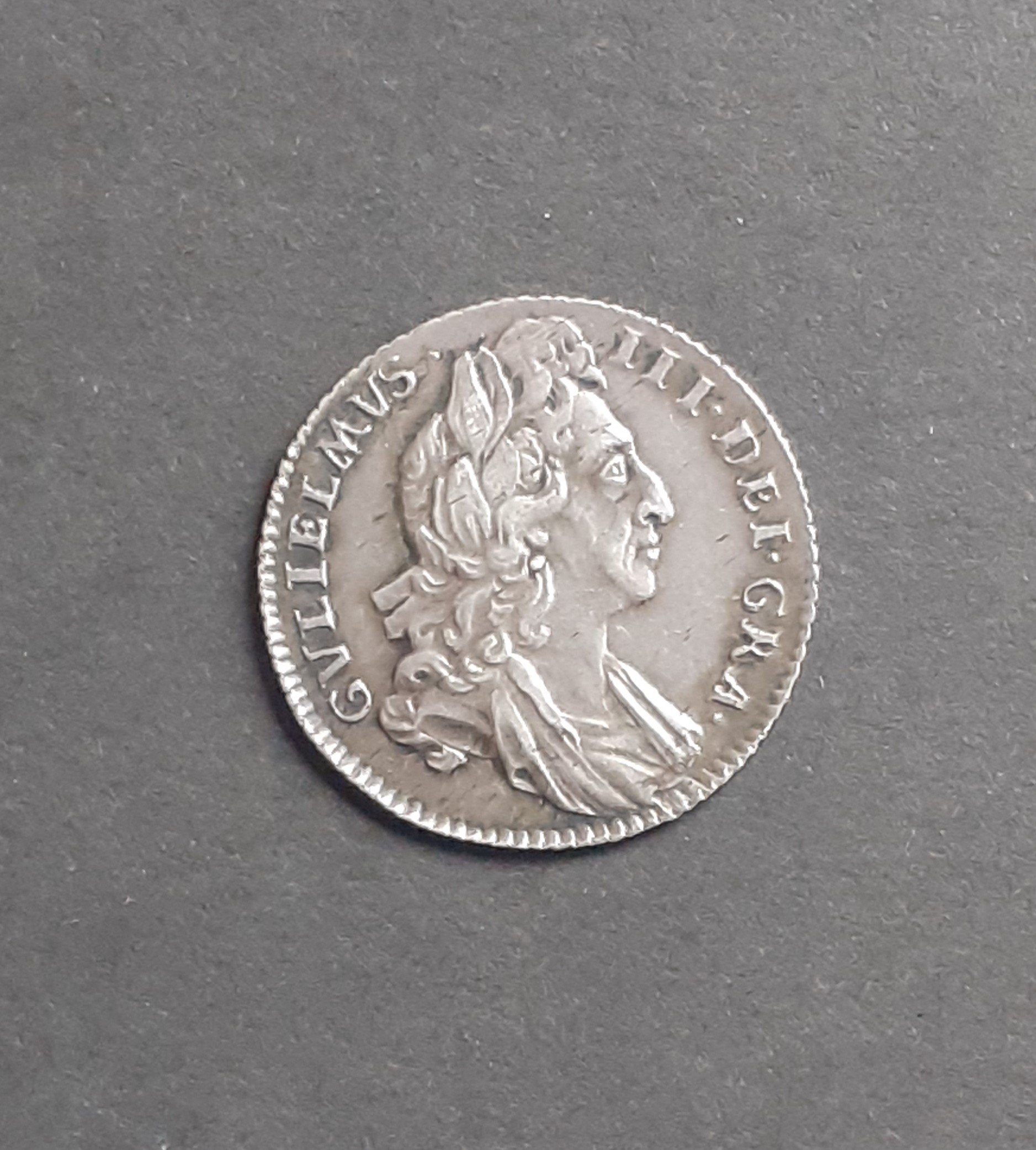 1696 William III silver sixpence.