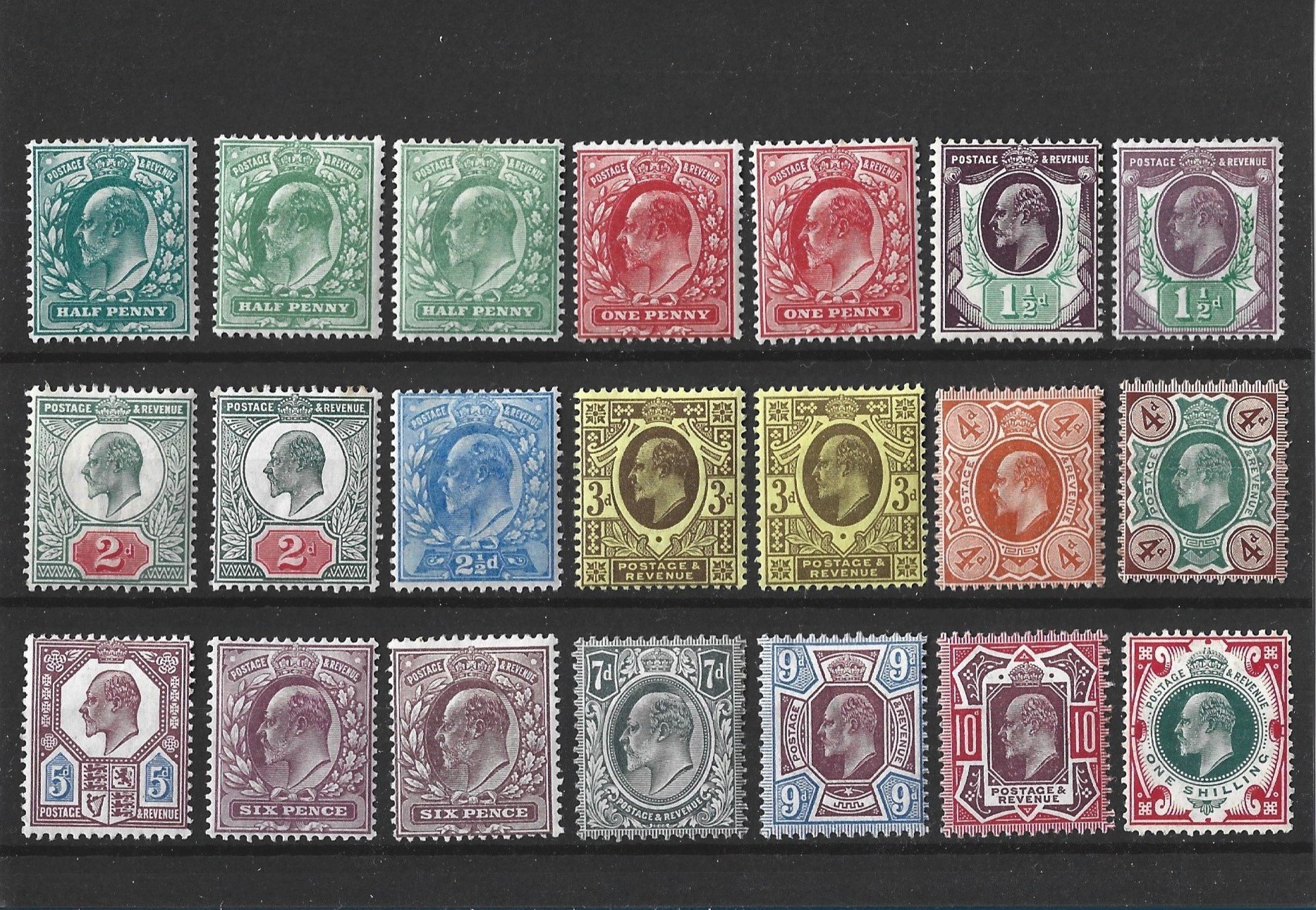 1902 Edward VII Jubilee Issue Set of Stamps.
