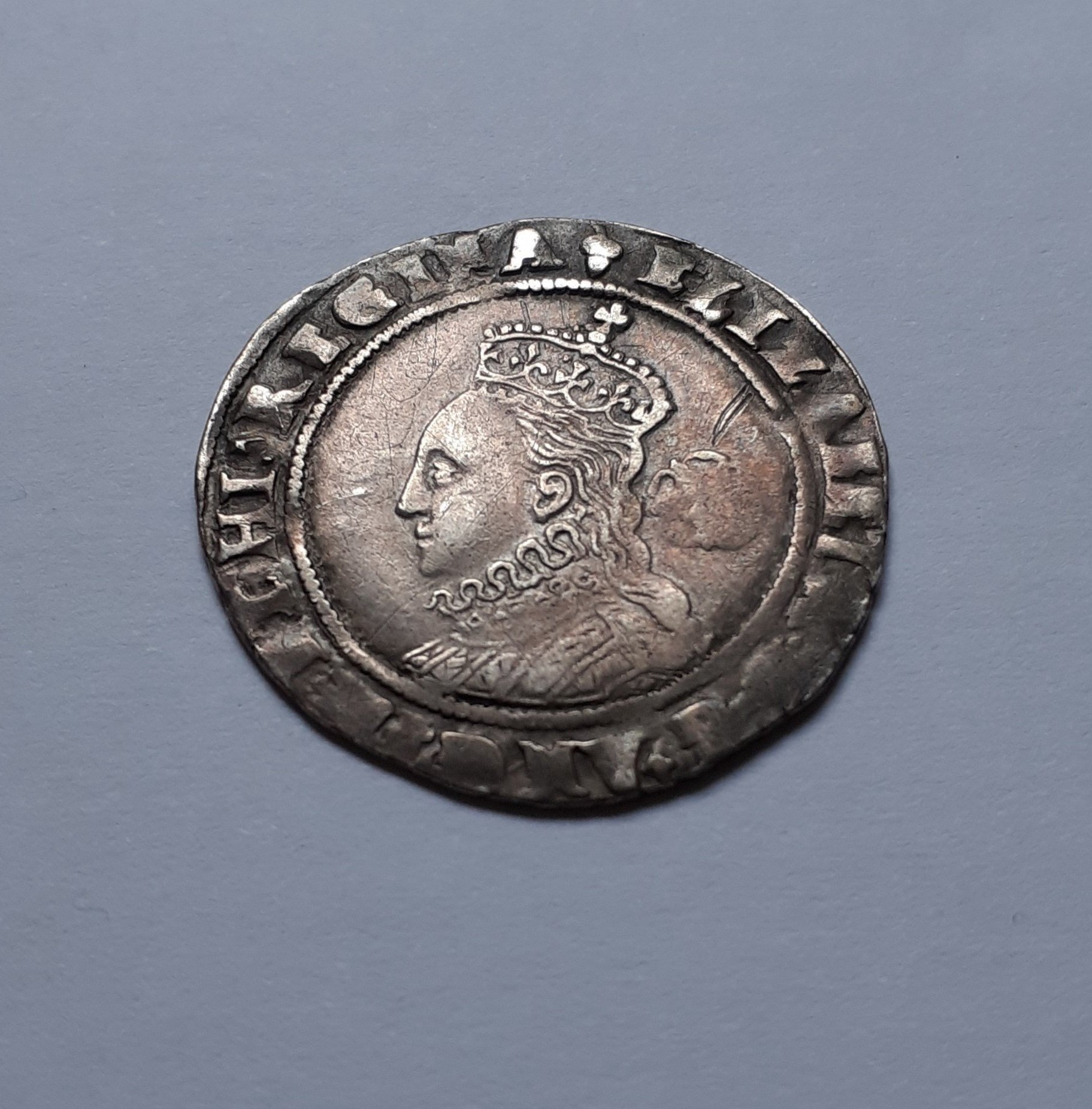 Queen Elizabeth I 1574 Silver Hammered Sixpence.