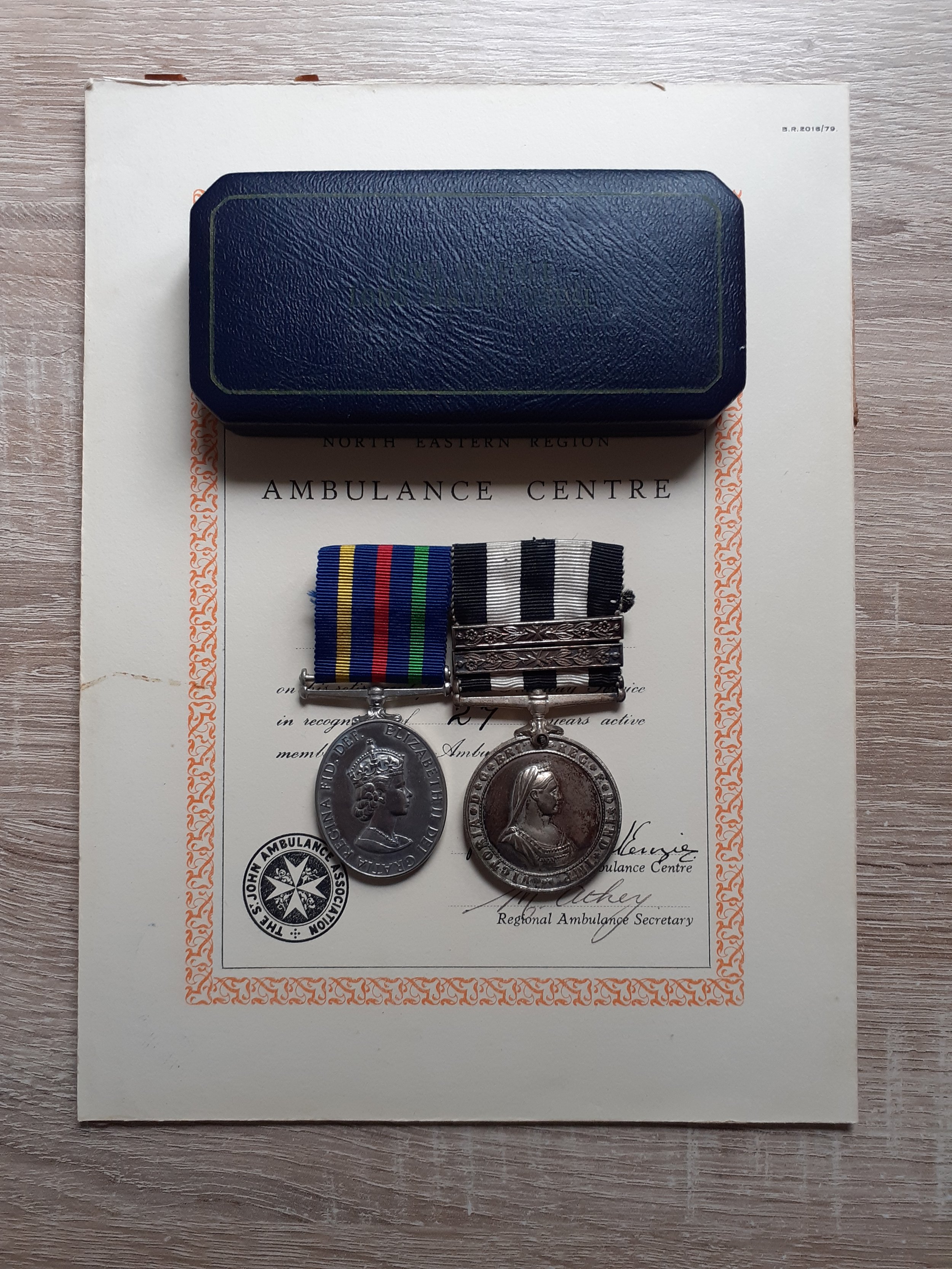 St.Johns Ambulance and Civil Defence Long Service Medals.