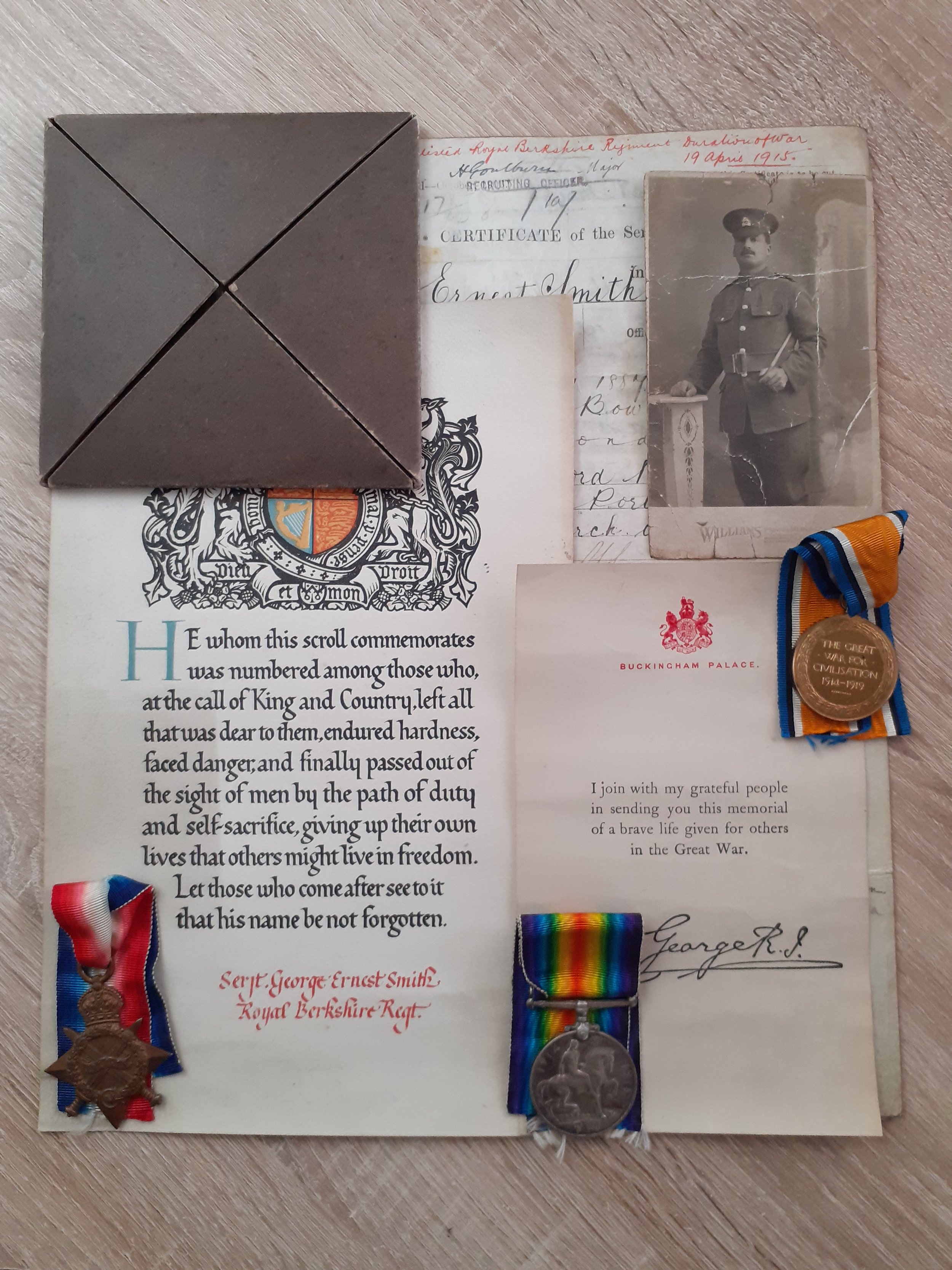First World War Medal Trio and Death Plaque.