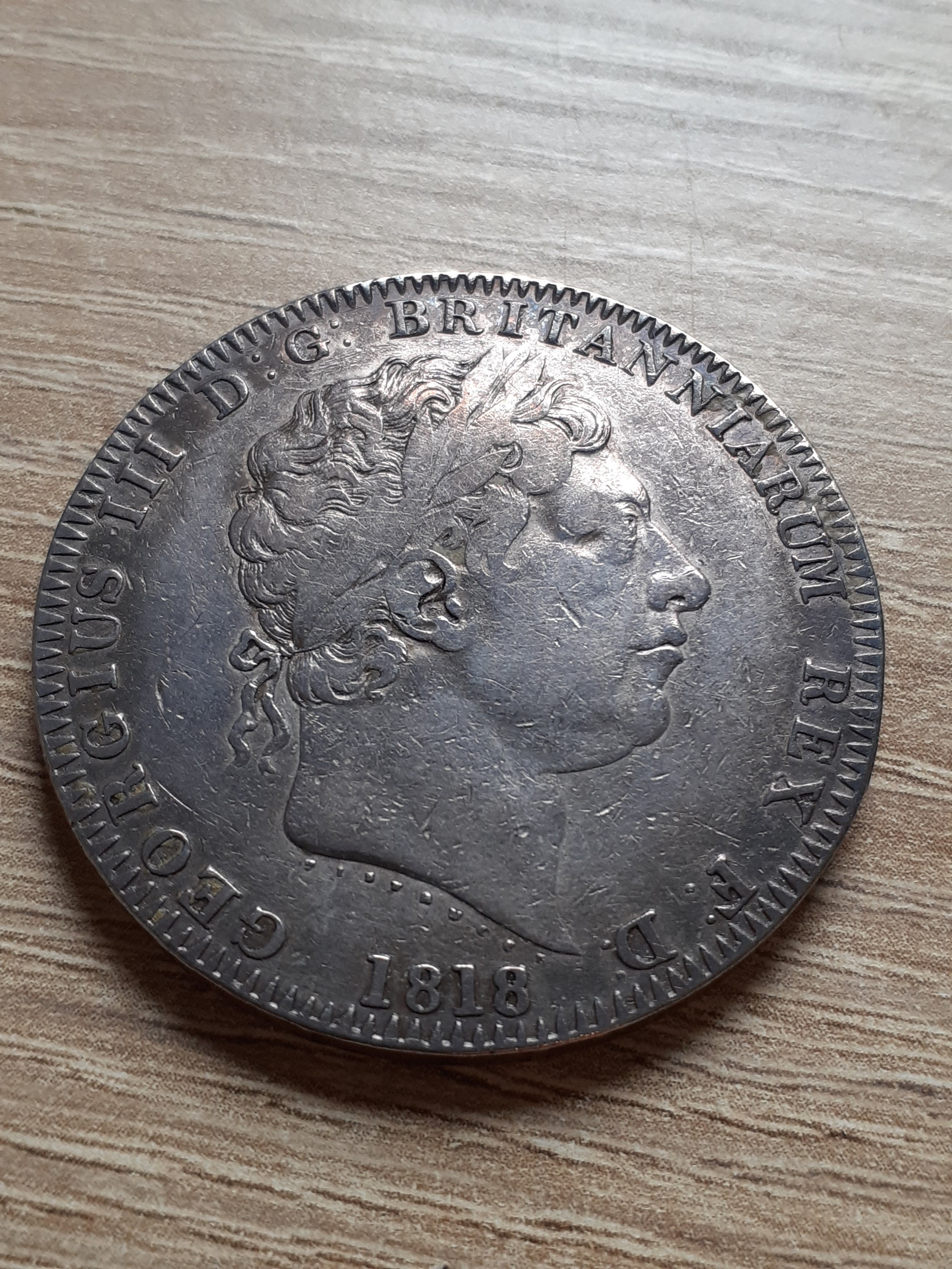 1818 George III LIX Silver Crown.