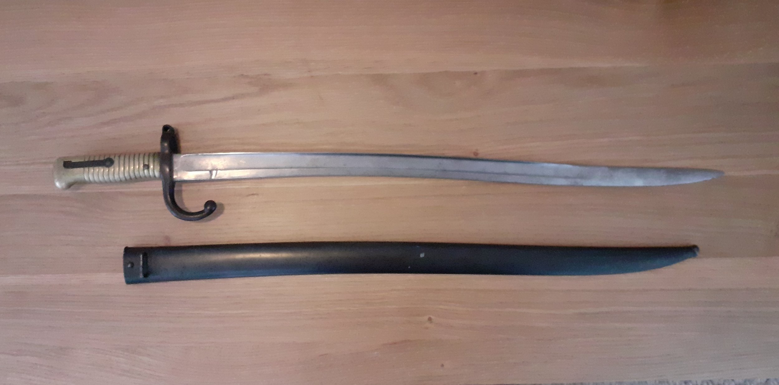 French 1860’s Chassepot bayonet with scabbard.