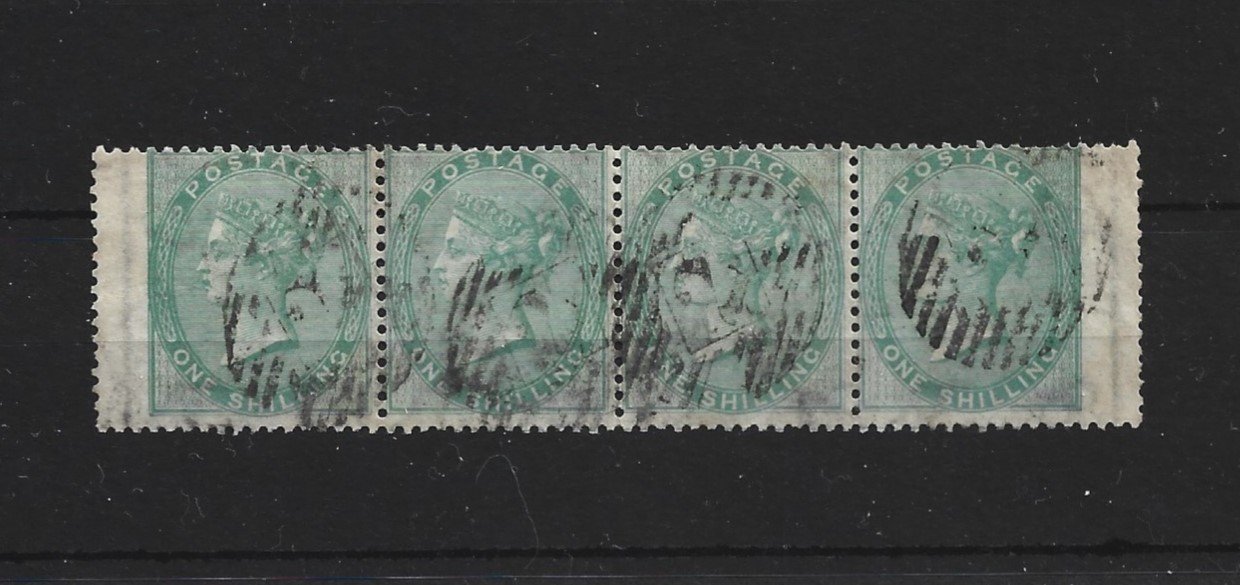 1855 1/ Strip of Four Stamps - Emblems Watermark.