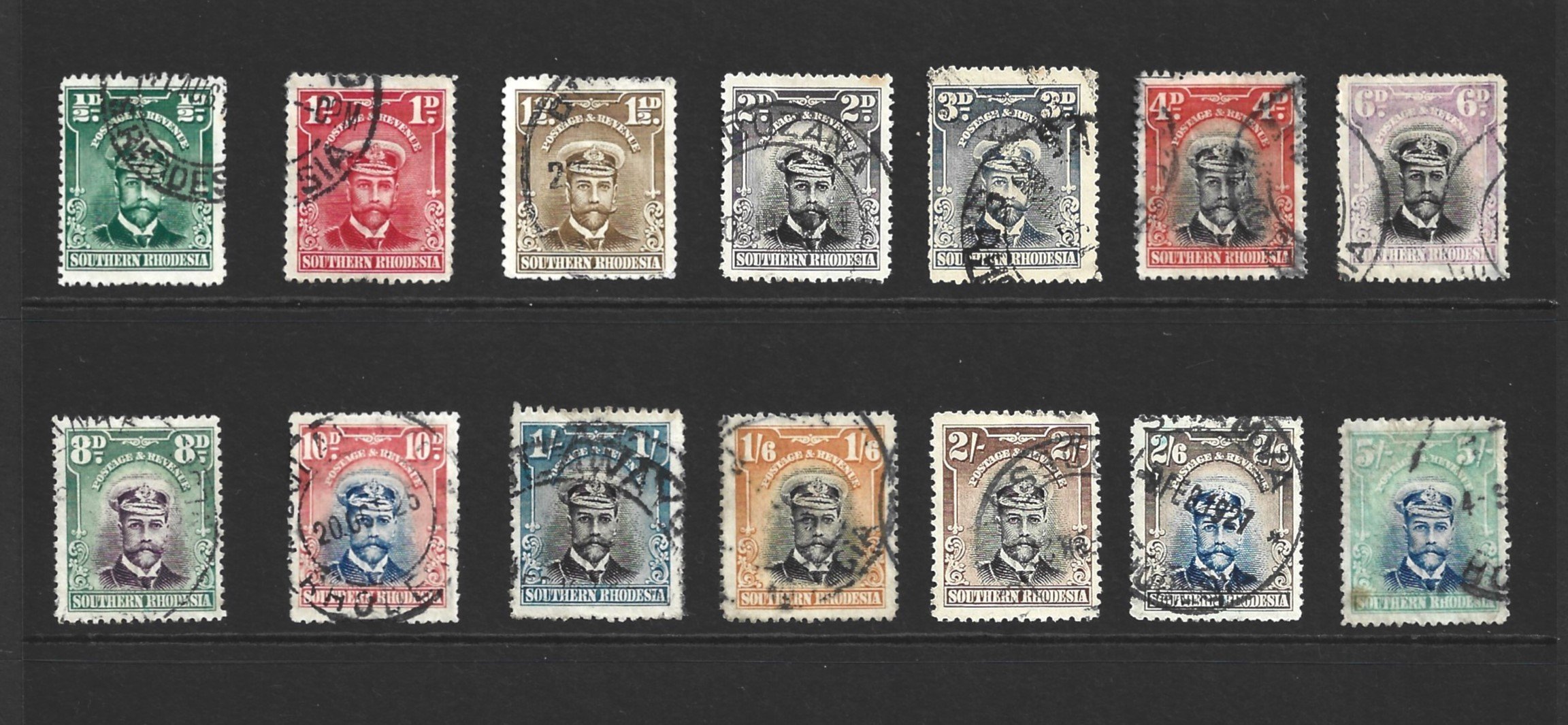 George V 1924 Southern Rhodesia Stamp Set.