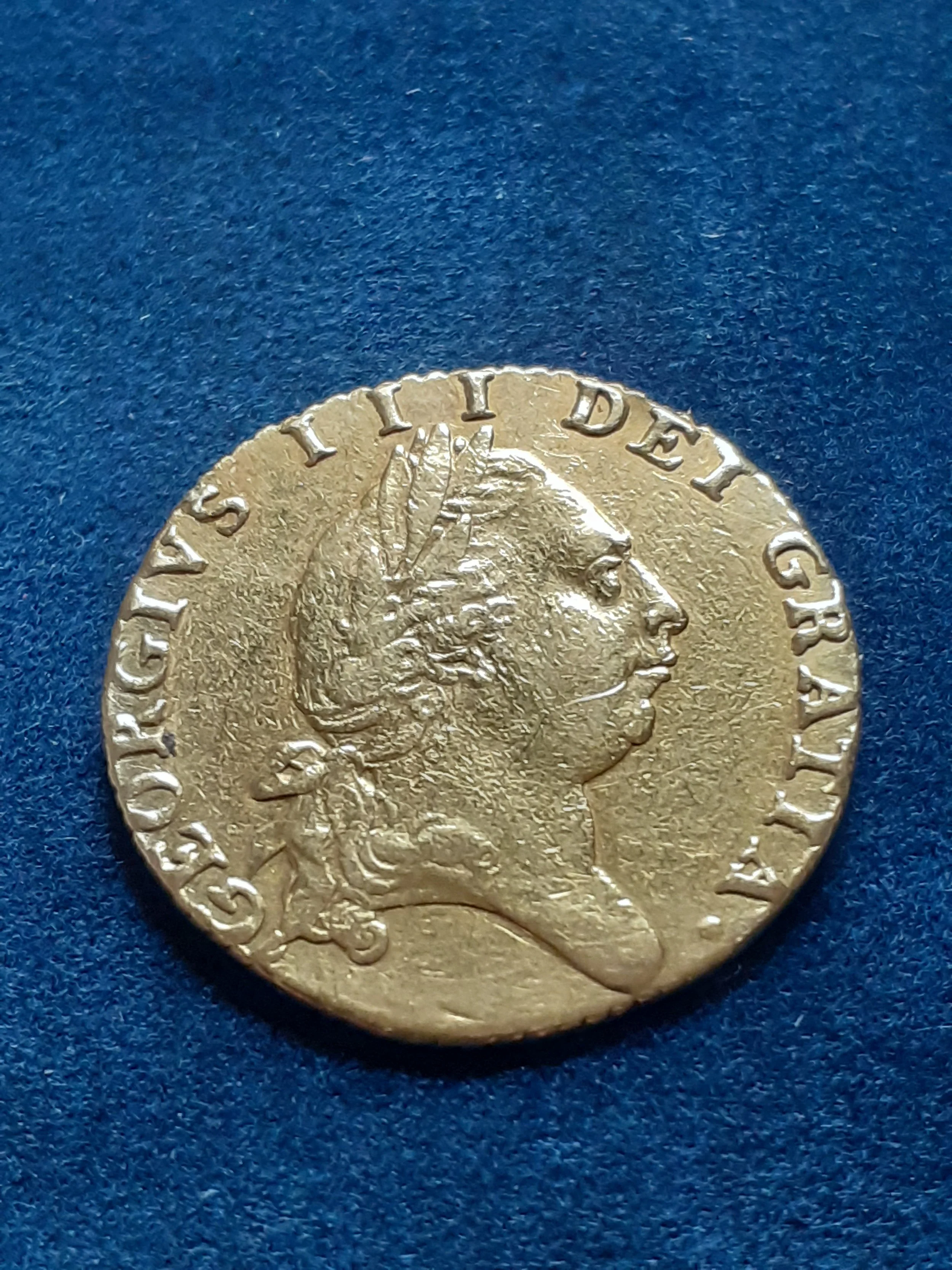 1787 George III Half Guinea Coin.