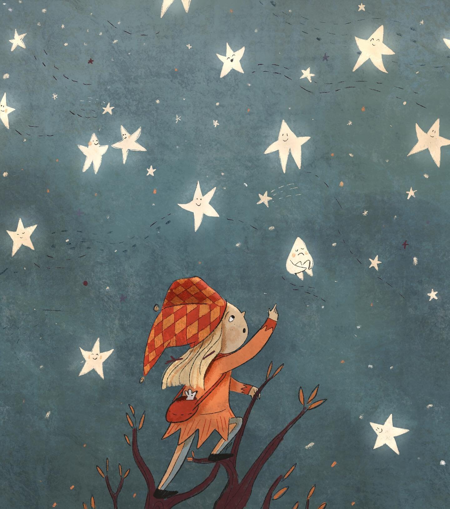 Folktaleweek Day 3 - &ldquo;Stars&rdquo; 
 This year I decided to make up my own (nearly wordless) story and although I don&rsquo;t have much time I have a lot of fun creating something personal! Please check my previous posts for the beginning of th
