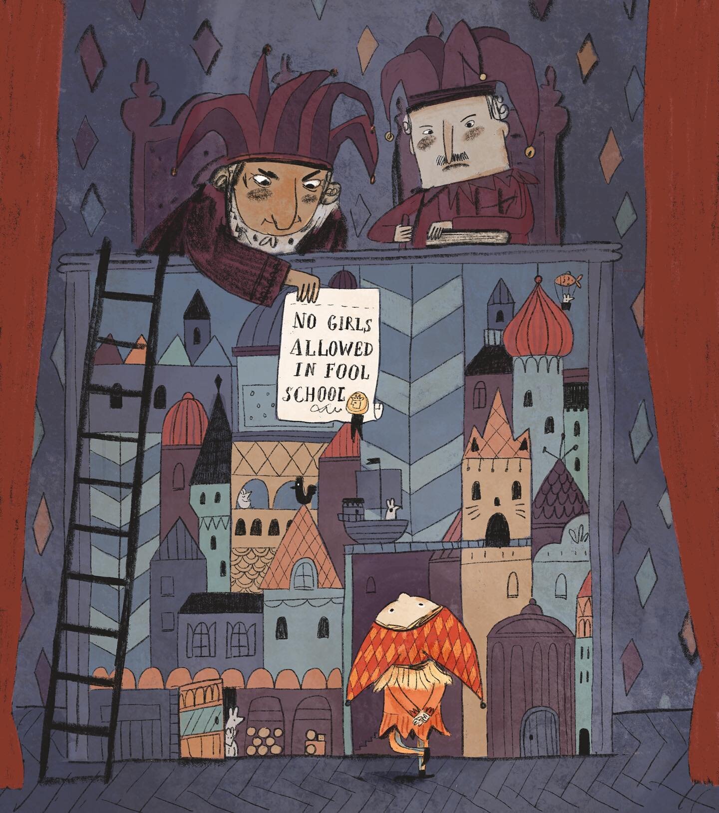Folktaleweek Day 1 - &ldquo;Fool&rdquo; 
Once upon a time at Fool School &hellip;

This year I decided to make up my own (nearly wordless) story and although I don&rsquo;t have much time I have a lot of fun creating something personal! I hope you are
