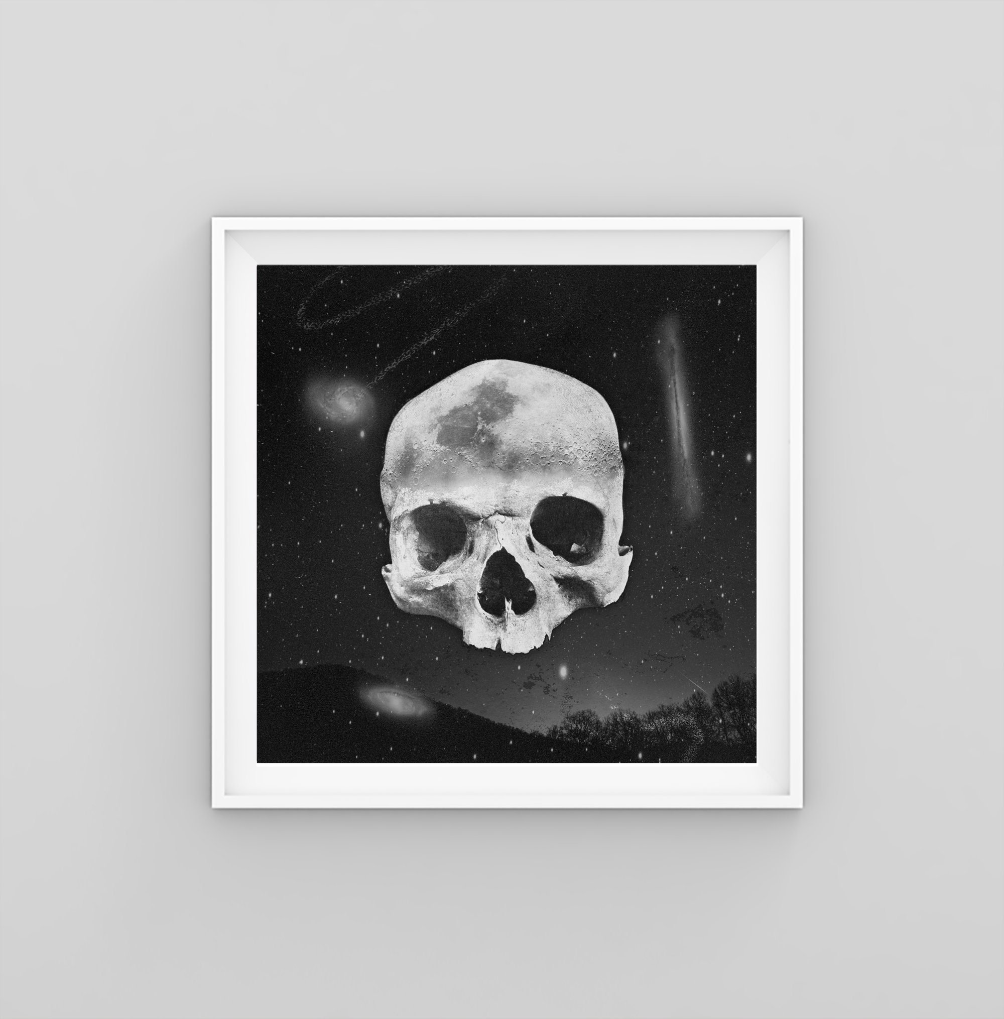 Skull Moon Digital Art Print - PLENILUNE