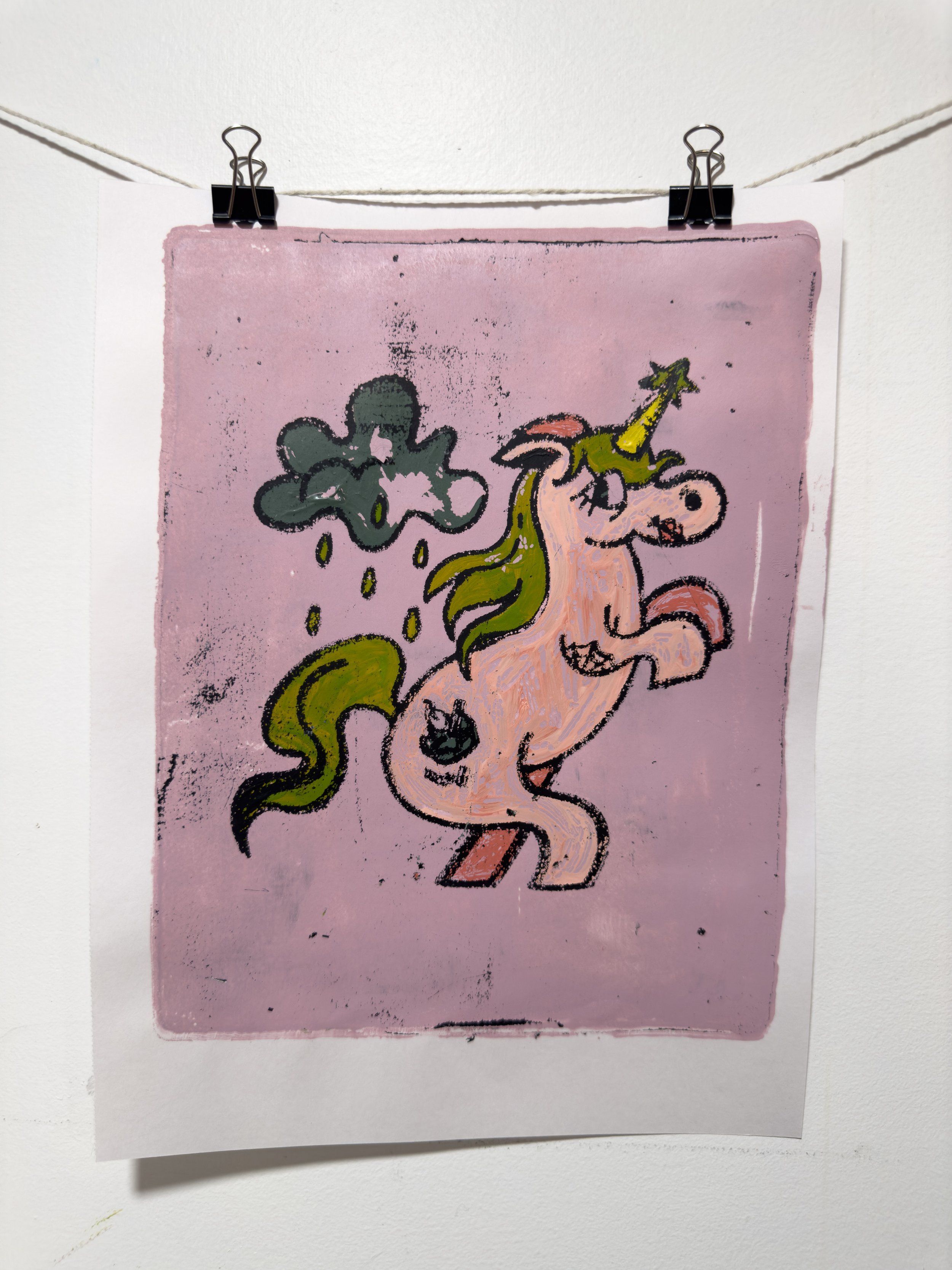 Toxic Unicorn 1 Hand-Pulled Monoprint
