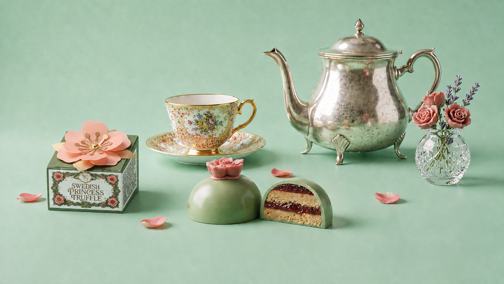 Swedish Princess Cake tea table WITH GREEN BOX.png
