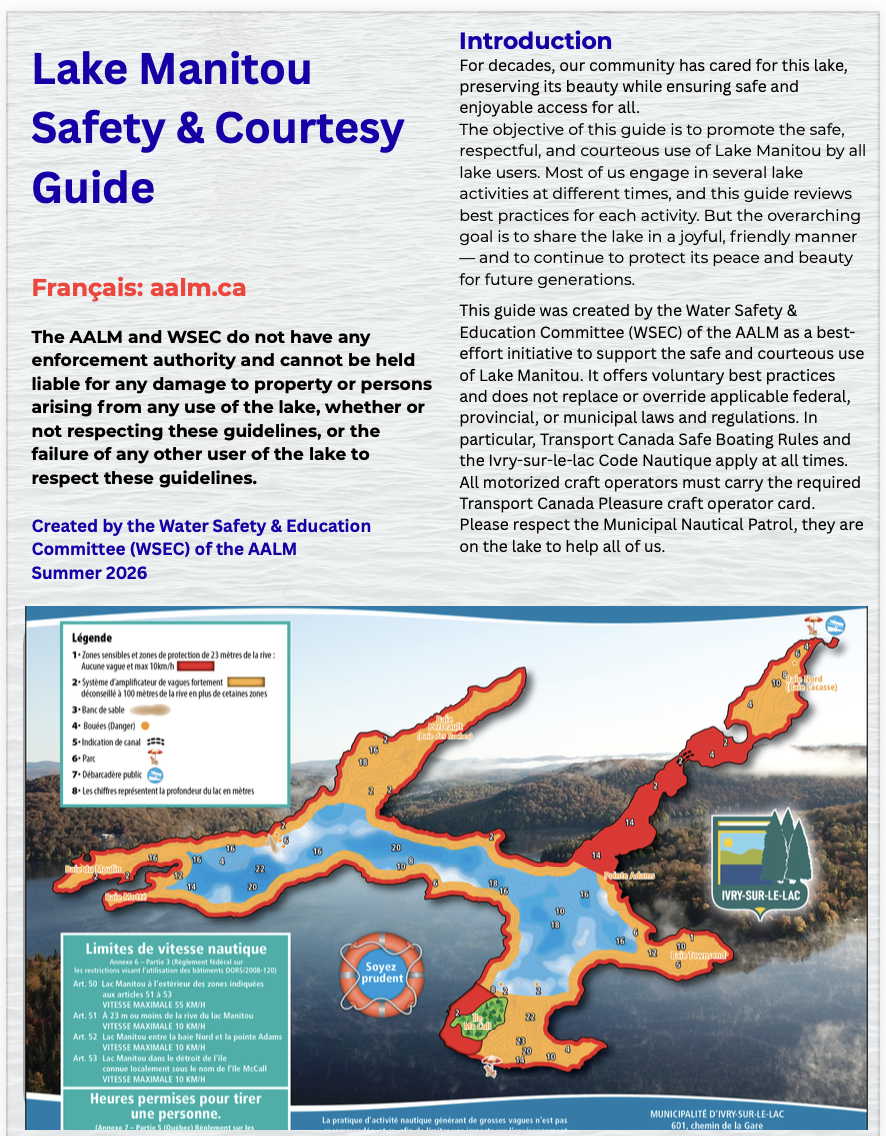 Lake Manitou Safety &amp; Courtesy Guide