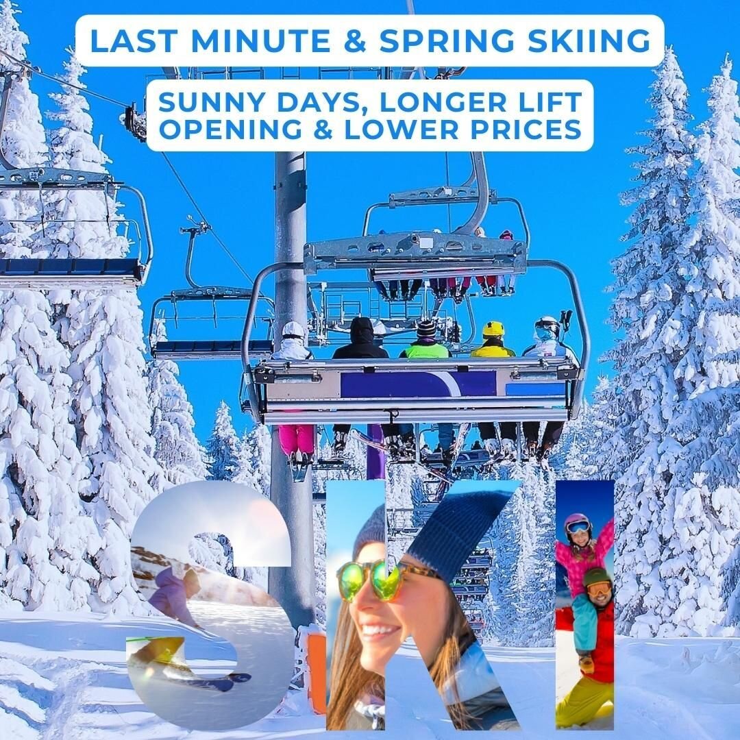 LAST MINUTE &amp; SPRING SKIING WITH MOUNTAIN PEOPLE

Sunny days, longer Lift opening times and with fresh Snow falling
across the Alps, there is still plenty of time to get away for a Skiing
or Snowboarding Holiday with Family or Friends. 

With man