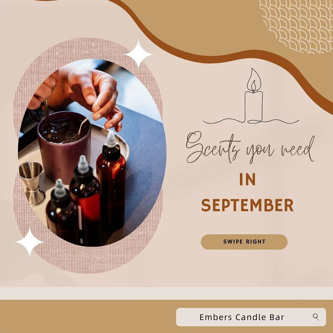 Come pour some of your favorite September scents with us this month! 🪵🍂🍎🌰

&bull;Store Hours&bull;
Tuesday &amp; Wednesday: 11am - 6pm 
Thursday - Saturday: 11am - 7pm 
Sundays: noon - 5pm