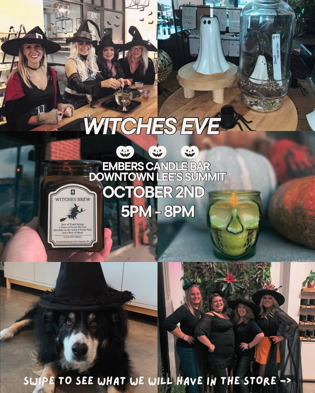 Join us TOMORROW for a night of spellbinding fun, magical vibes, and good smelling candles! 🧙&zwj;♀️🎃

🛍️ Shop our Halloween items &ndash; from witchy accessories to spooky d&eacute;cor
🧙&zwj;♀️ Come dressed in your best witches costume (pointy h