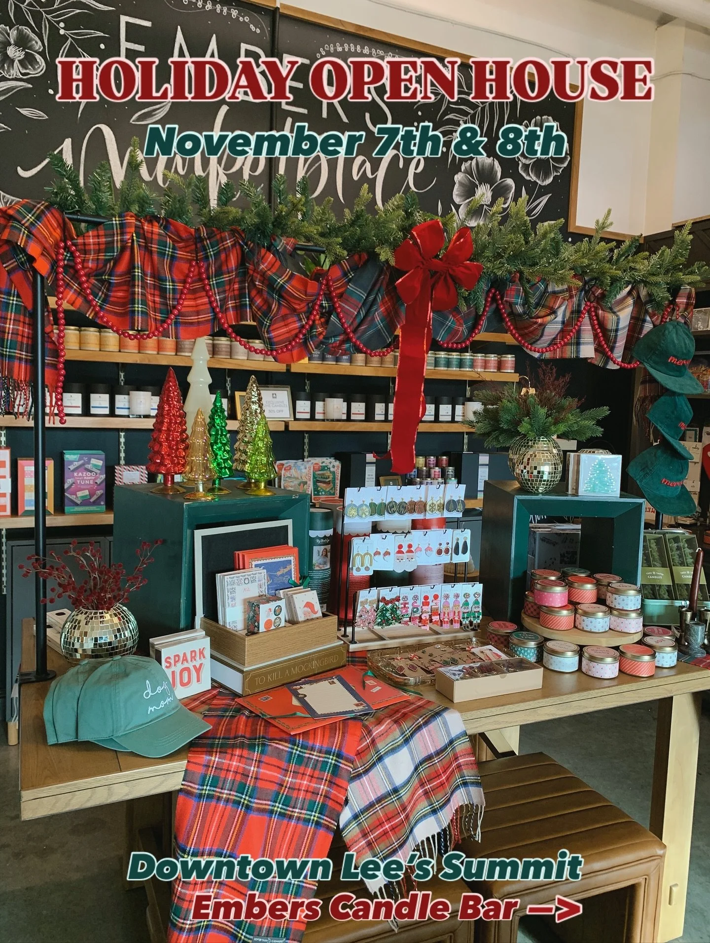 THIS WEEKEND ✨🎄🛍️
It&rsquo;s time for Downtown Lee&rsquo;s Summit&rsquo;s annual Holiday Open House! Stop by this Friday and Saturday to check out our brand new holiday merchandise and if you&rsquo;re feeling festive, pour your own candle while you