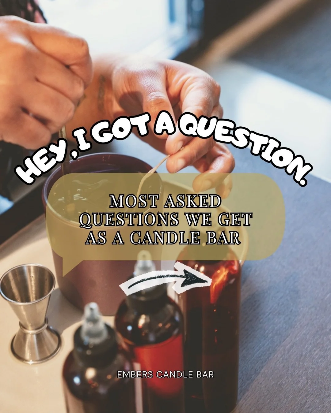Trying something new like a candle bar can feel a little intimidating, so we&rsquo;re breaking it all down for you. From how it works to what to expect, here are some of our most frequently asked questions. 
Our goal? Make your experience fun, easy, 