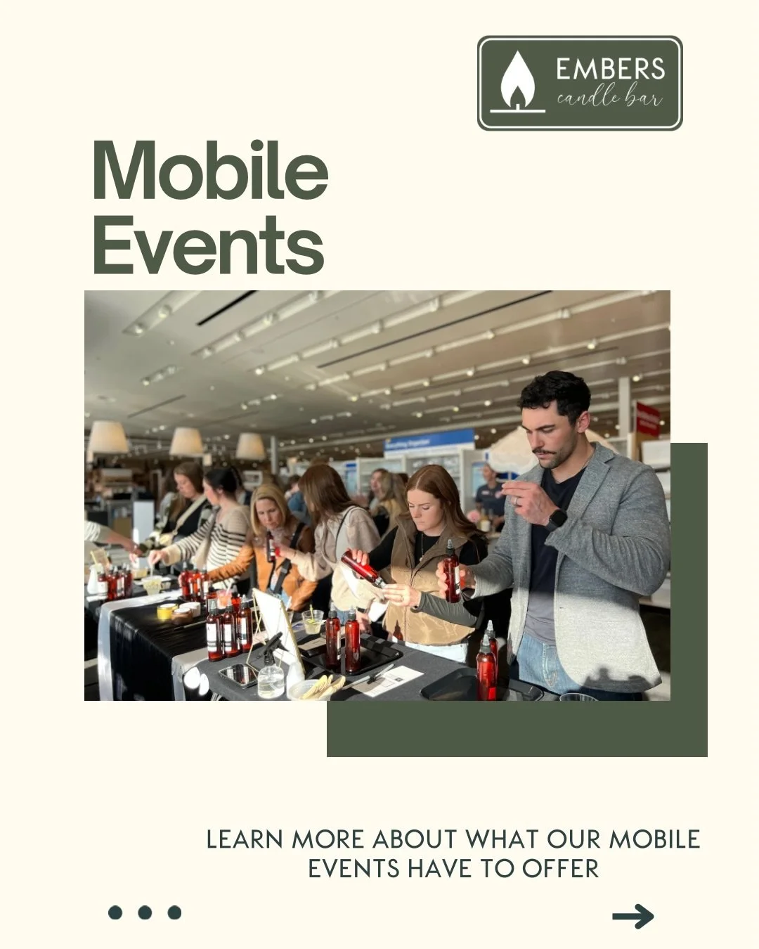 Your next event deserves more than the same old setup ✨🕯️

Our mobile candle bar brings a fun, interactive experience directly to you &mdash; giving your guests the chance to create custom candles while making memories along the way. Perfect for cel