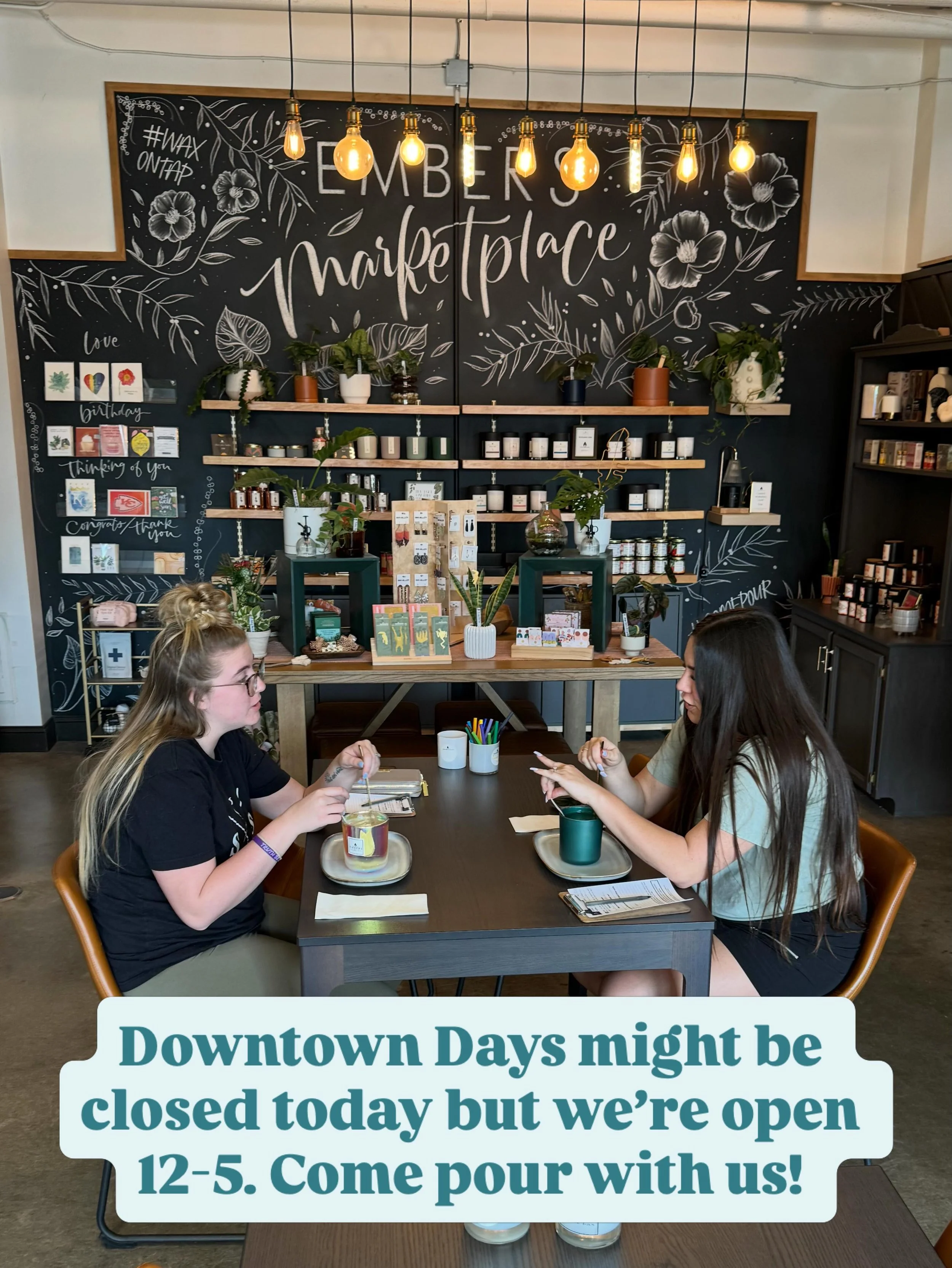 Downtown Days might be canceled today but we&rsquo;ll be open normal hours 12-5 if you&rsquo;re looking for something fun to do on a stormy day!