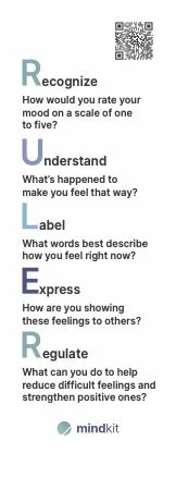 MindKit ruler bookmark with the RULER emotion steps