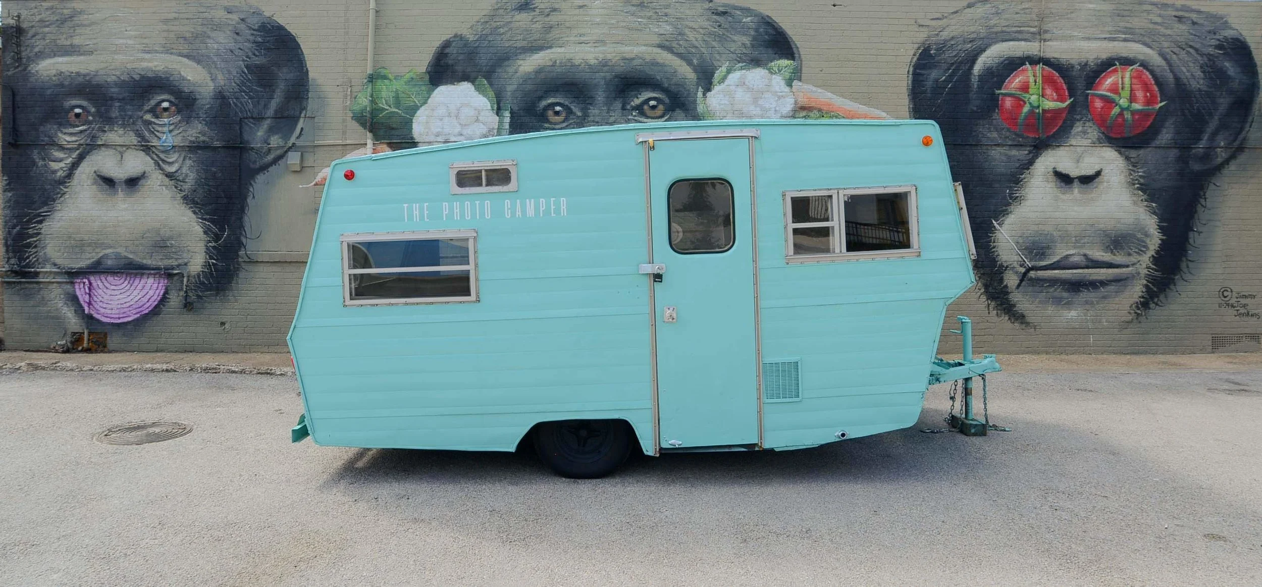 Monkeying around in The Photo Camper Photo Booth