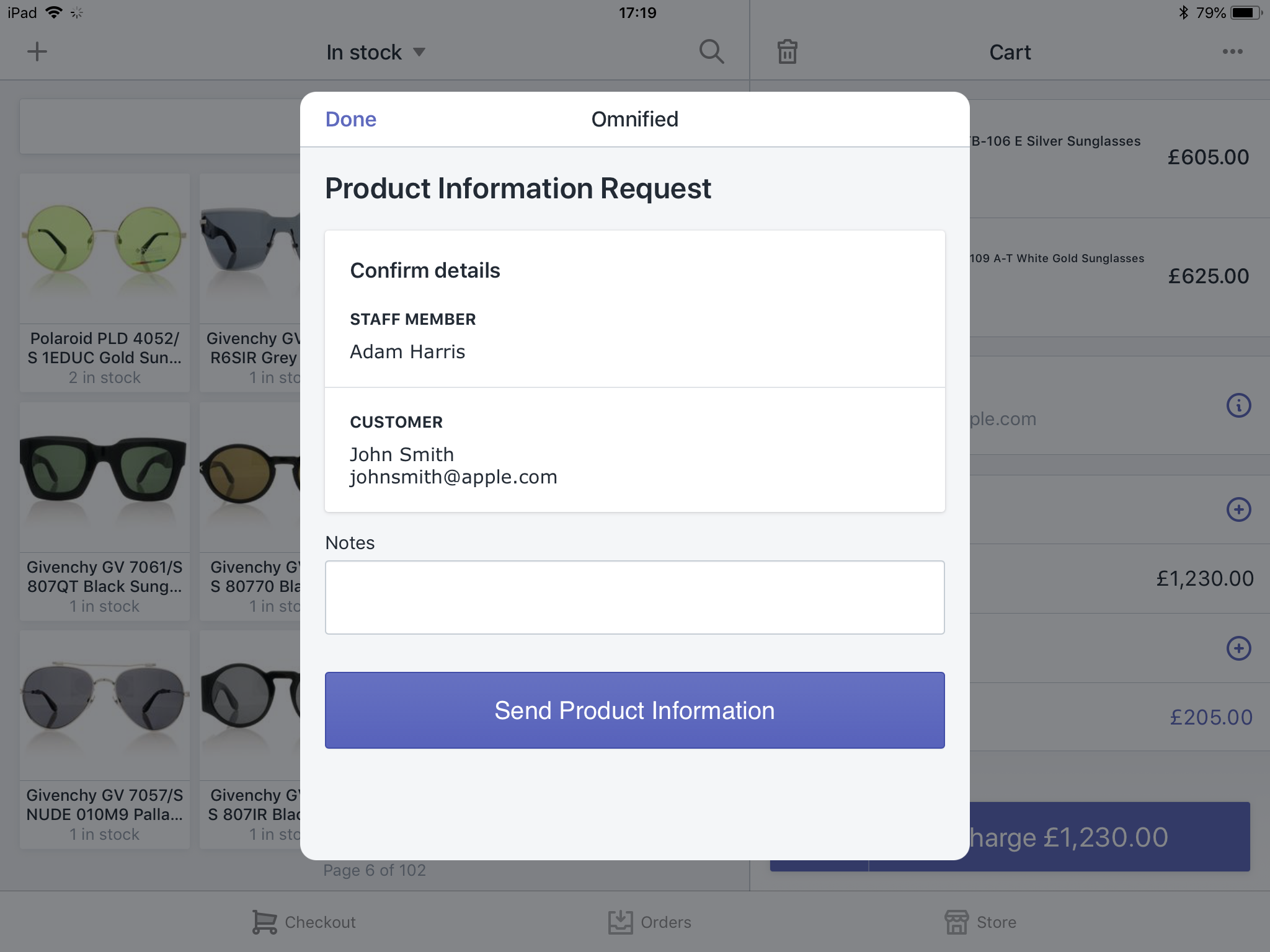 Shopify POS App - Send Product Information