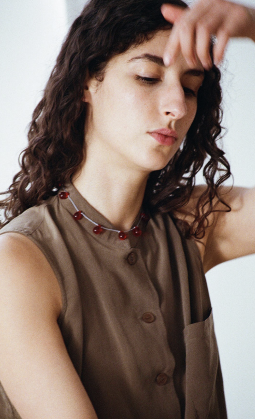 Sisi Joia - Noué Necklace - Grenat / Grey